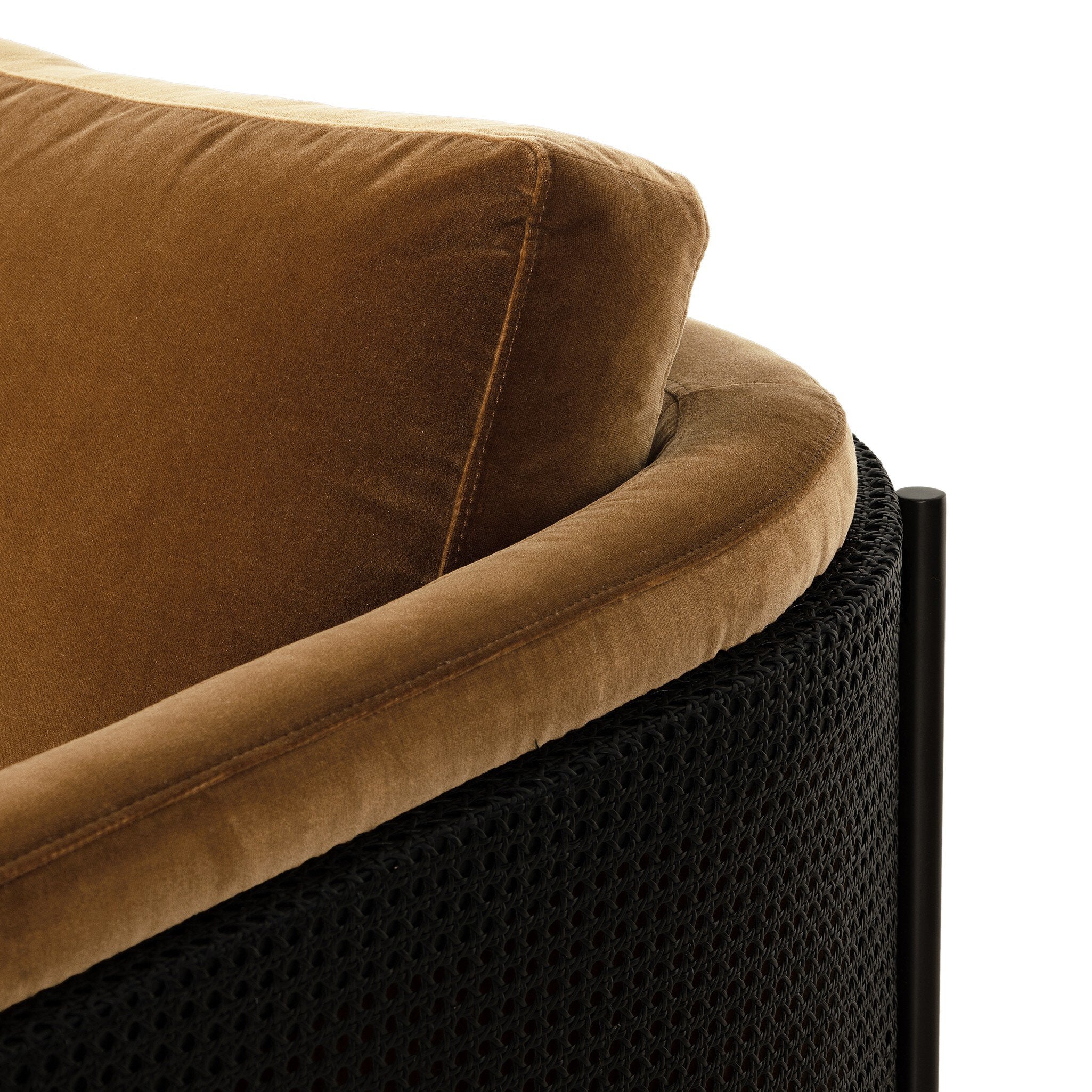 Four Hands Jayda Chair — Surrey Ochre-Ebony Cane-Gunmetal