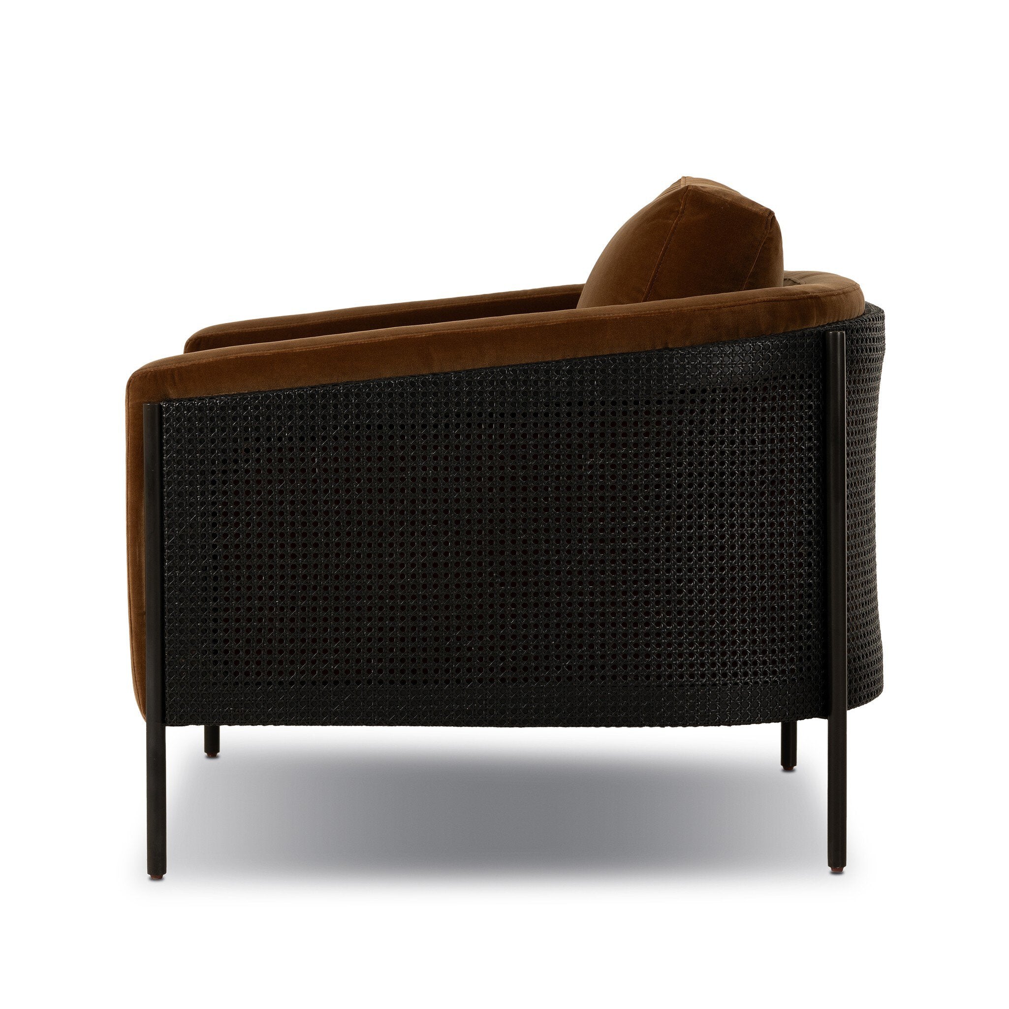 Four Hands Jayda Chair — Surrey Ochre-Ebony Cane-Gunmetal