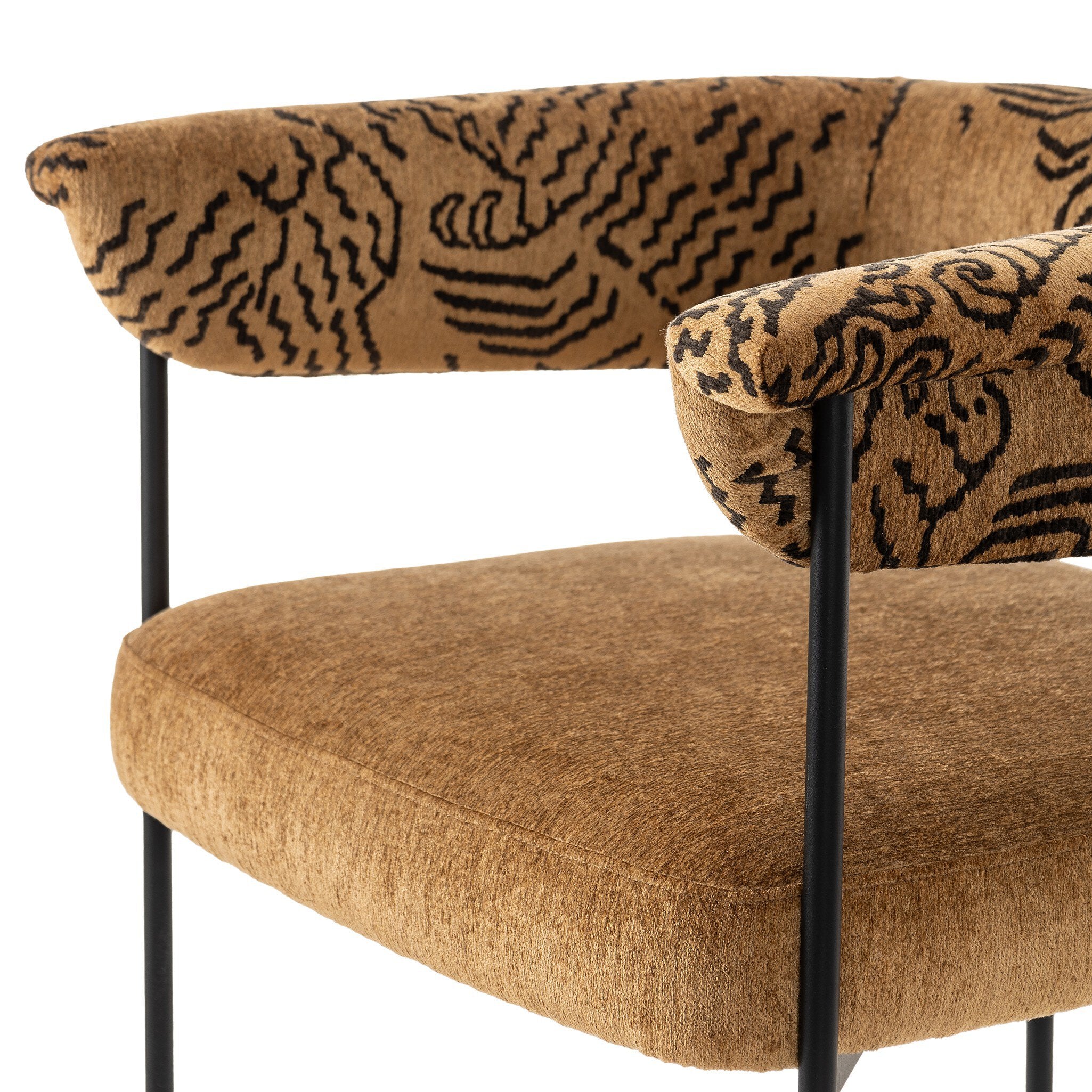 Four Hands Carrie Bar + Counter Stool — Balkan Ochre-Dharma Ochre-Matte Black-Counter