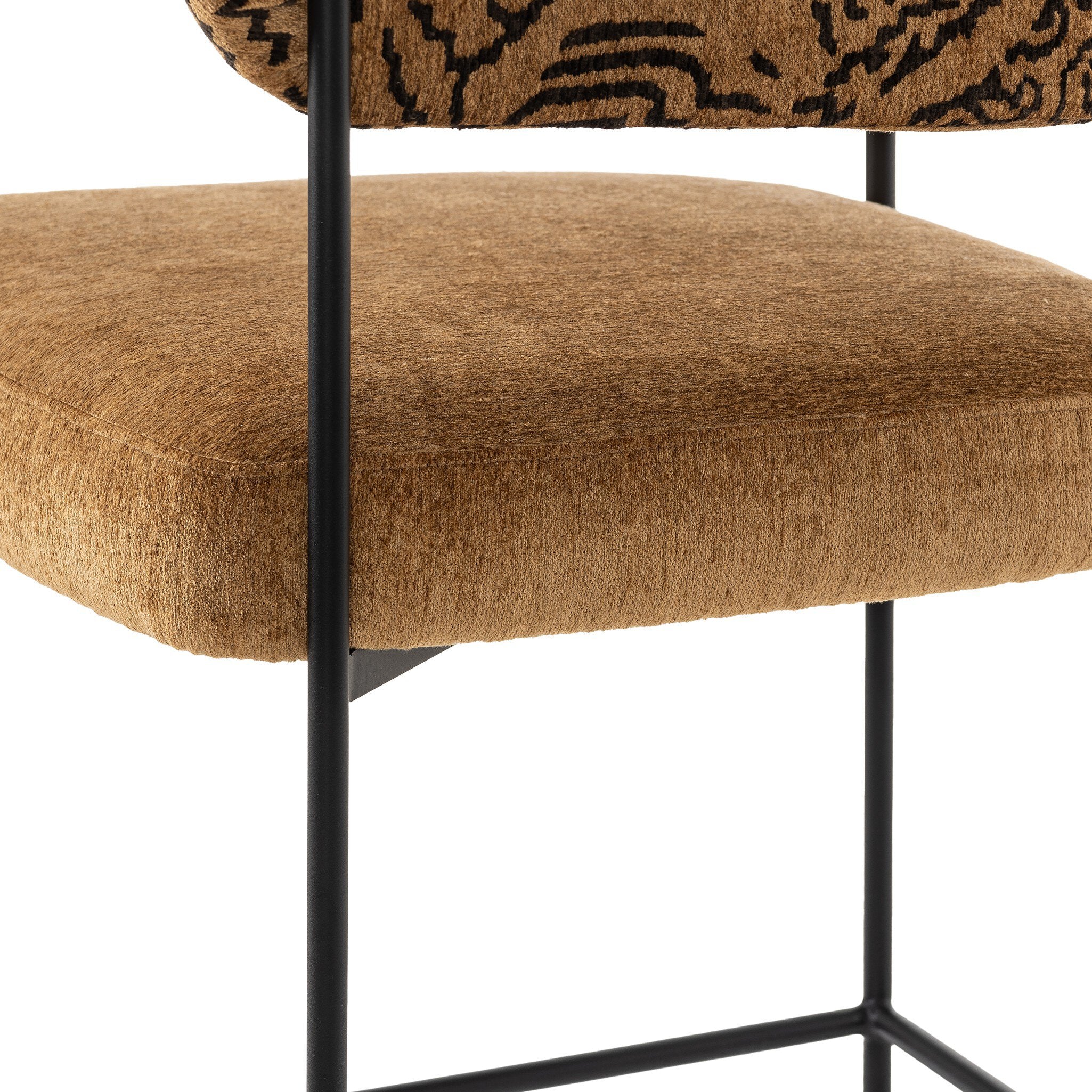 Four Hands Carrie Bar + Counter Stool — Balkan Ochre-Dharma Ochre-Matte Black-Counter
