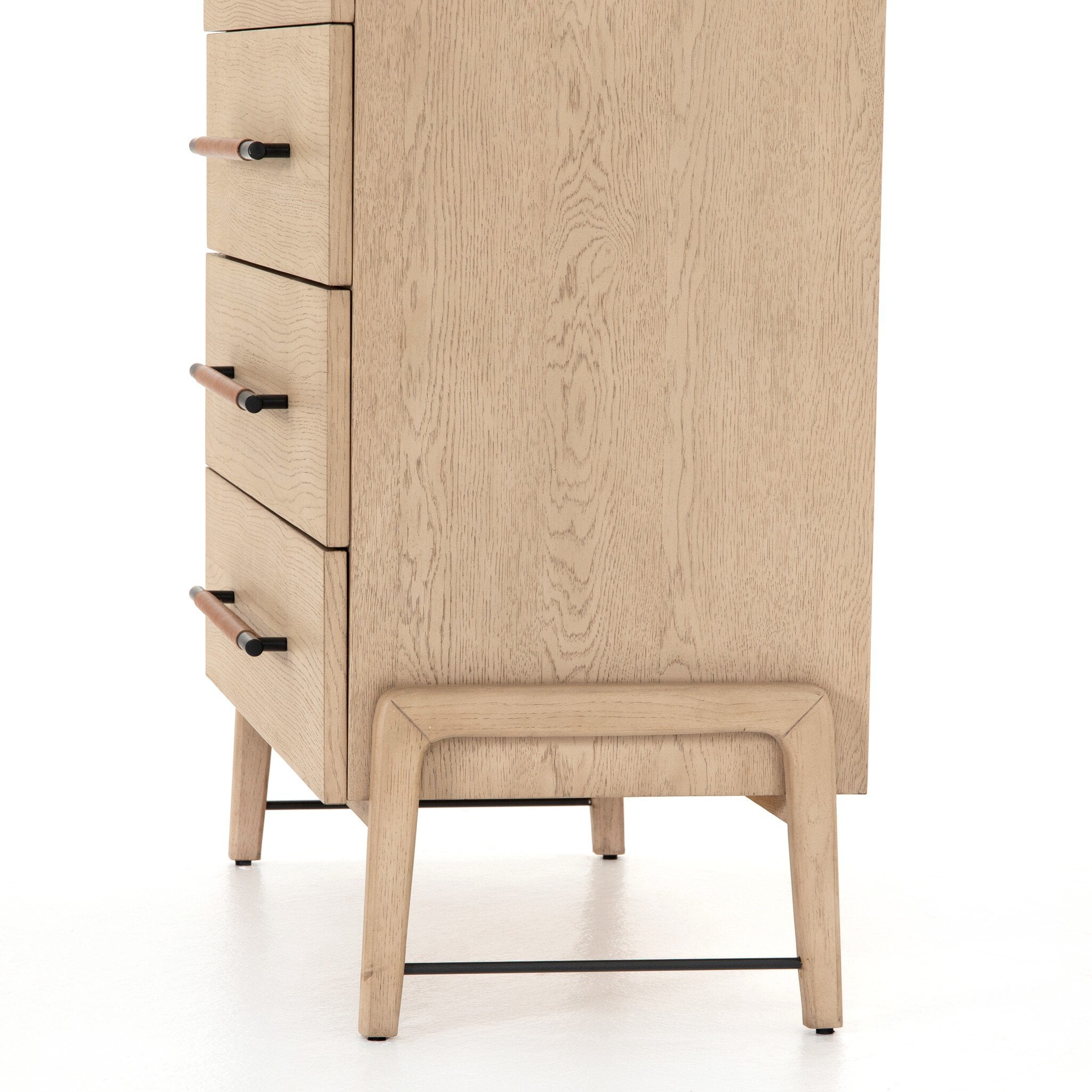 Four Hands Rosedale 6 Drawer Tall Dresser — Yucca Oak Veneer-Chaps Sand-Gunmetal