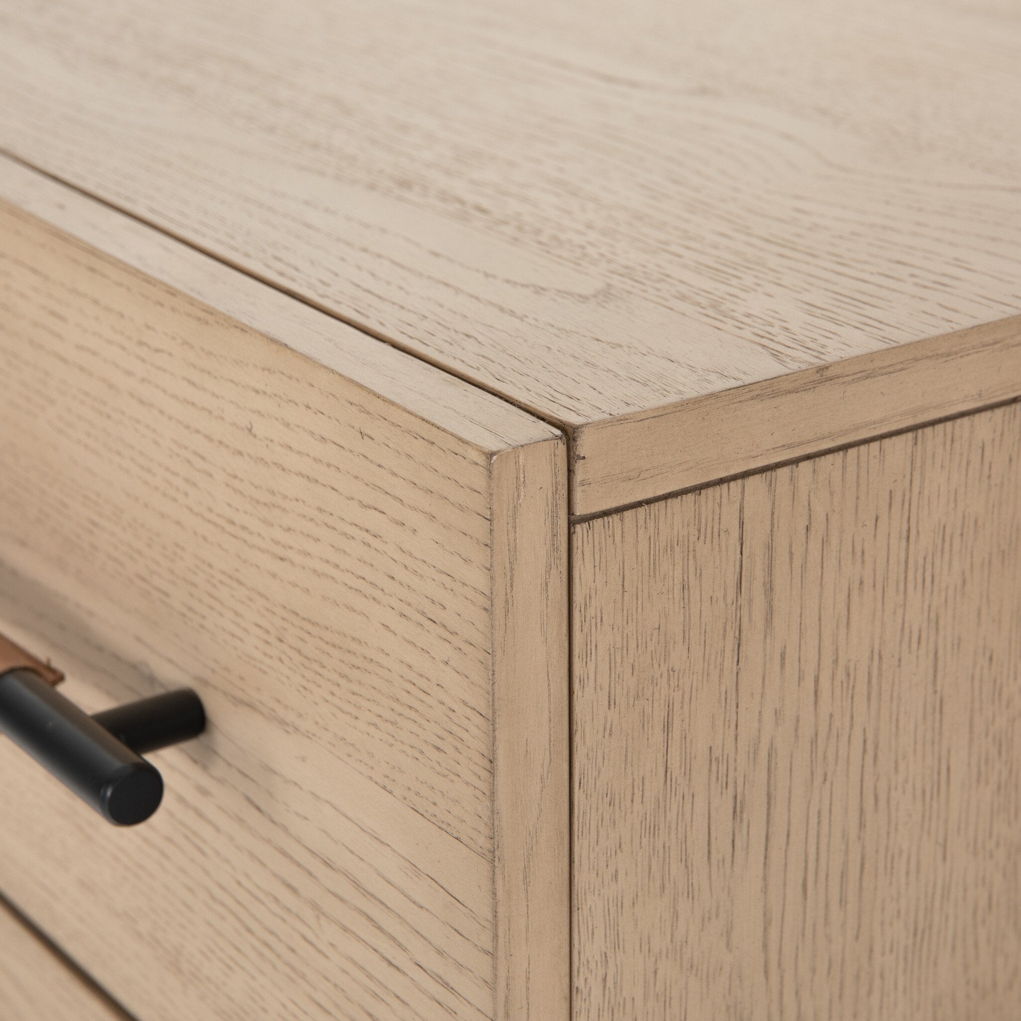 Four Hands Rosedale 6 Drawer Tall Dresser — Yucca Oak Veneer-Chaps Sand-Gunmetal