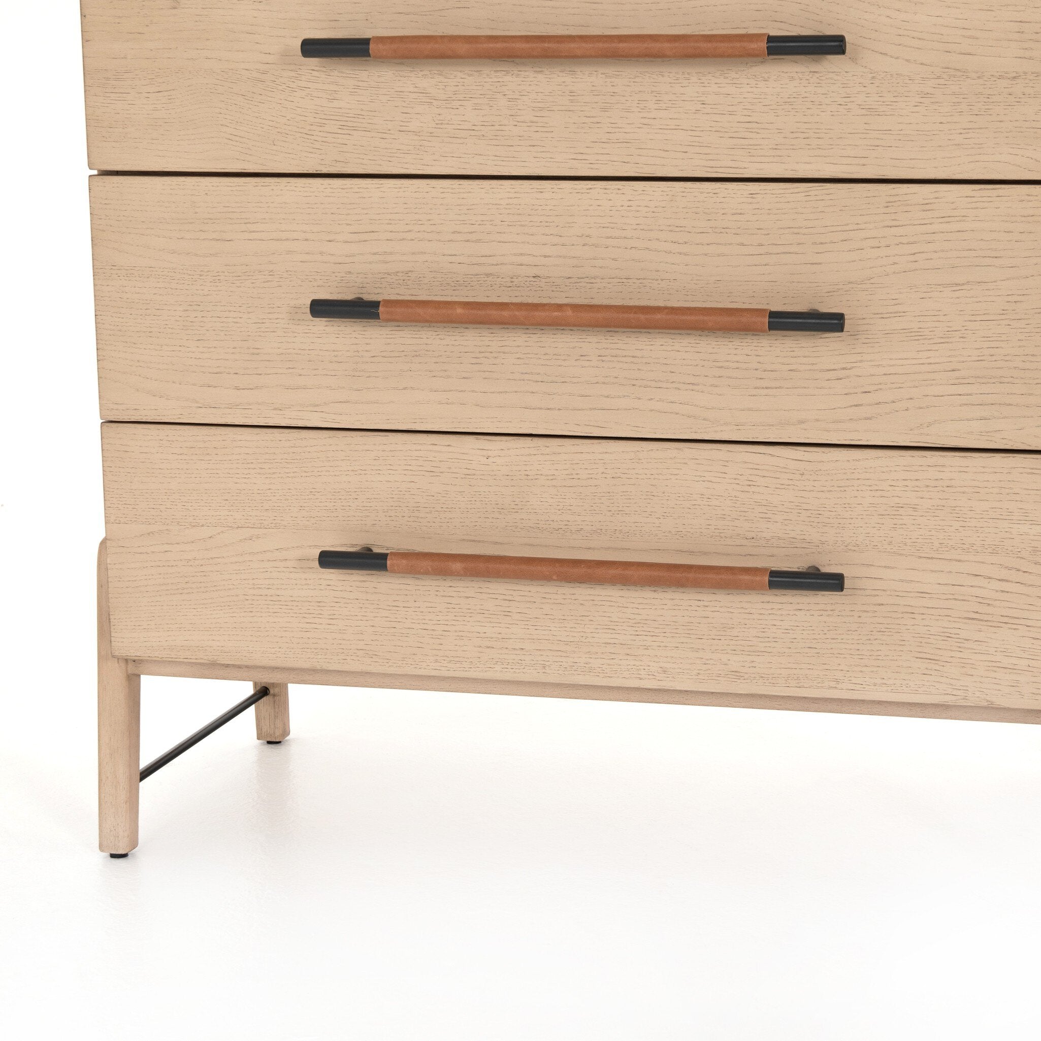 Four Hands Rosedale 6 Drawer Tall Dresser — Yucca Oak Veneer-Chaps Sand-Gunmetal