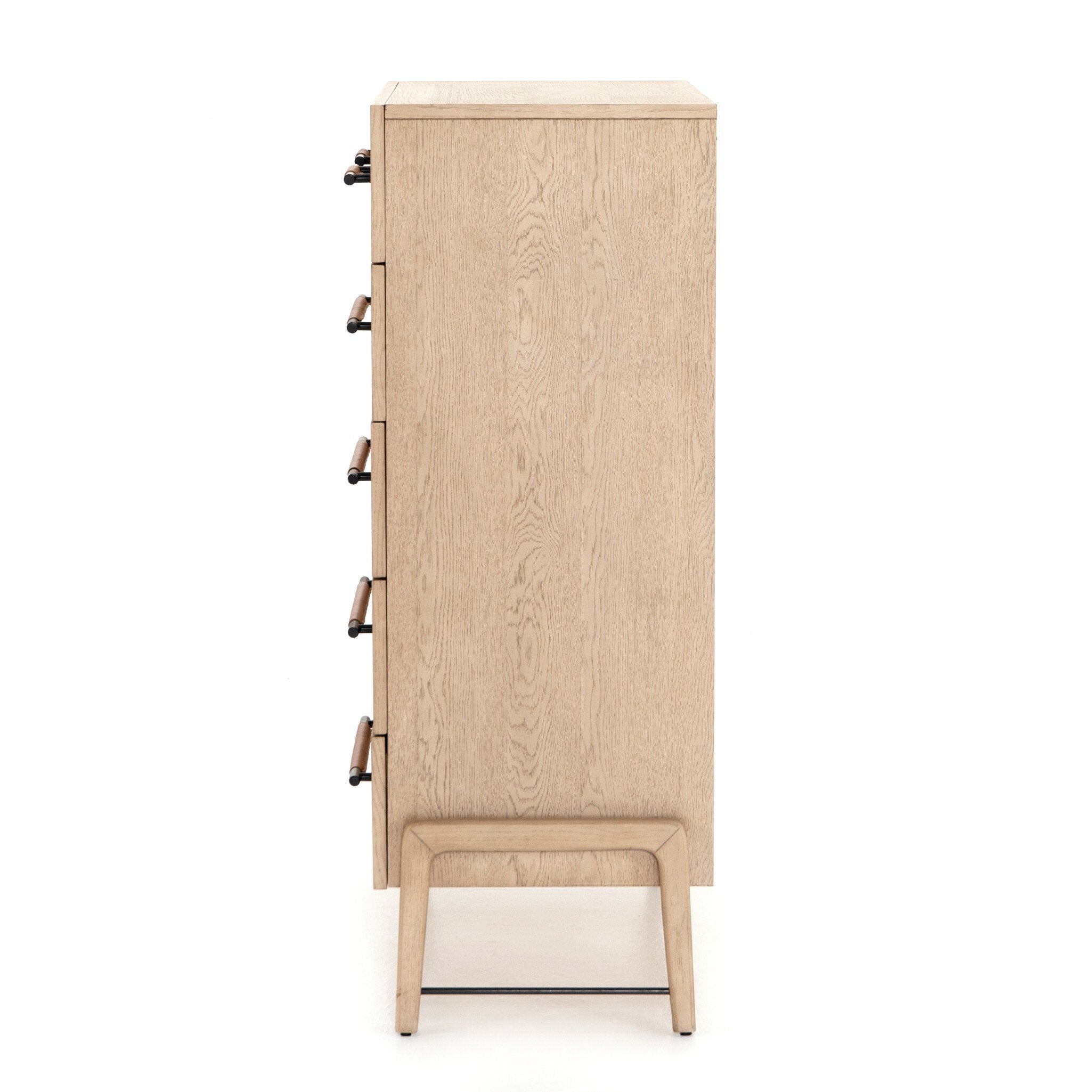 Four Hands Rosedale 6 Drawer Tall Dresser — Yucca Oak Veneer-Chaps Sand-Gunmetal