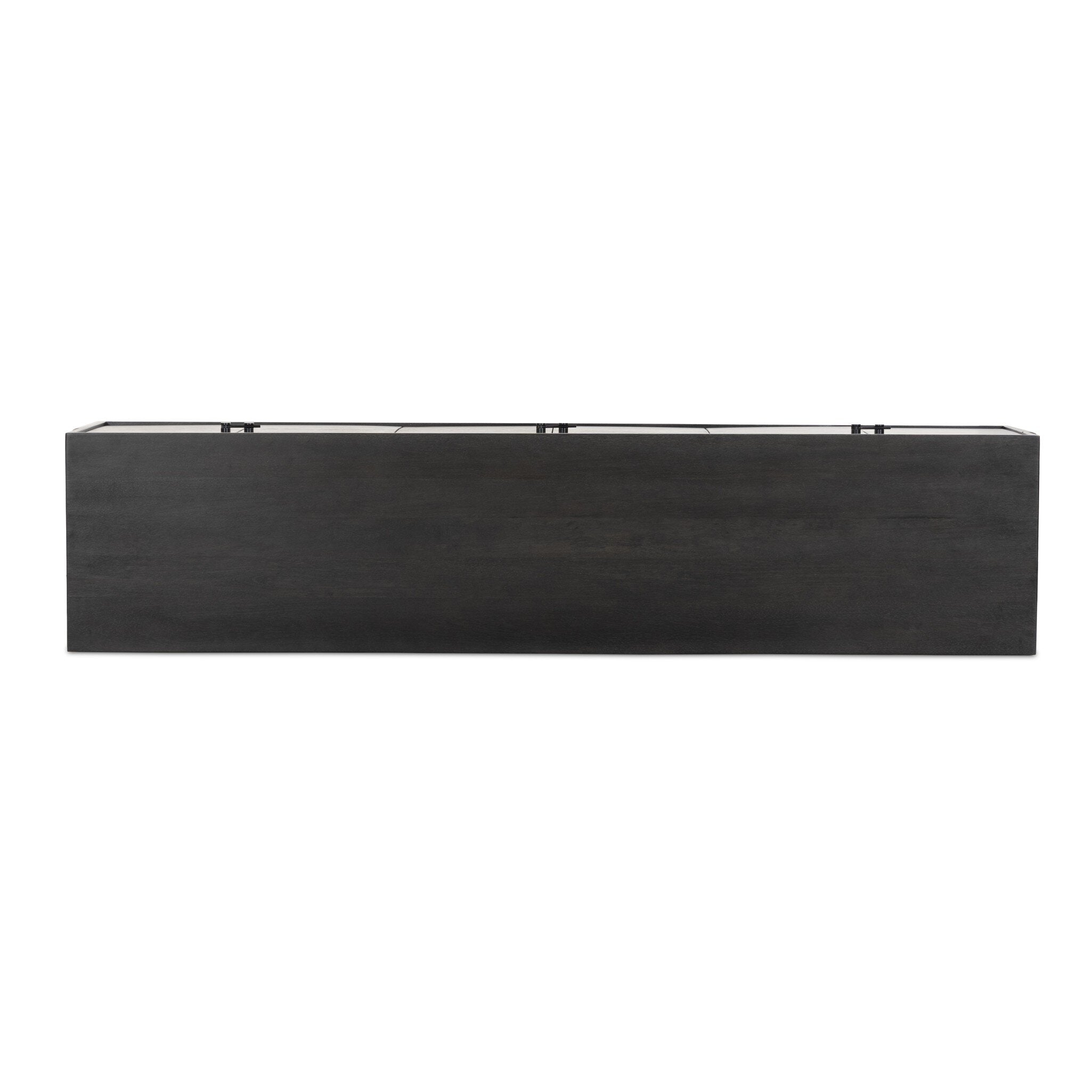 Four Hands Reza Media Console — Worn Black Parawood-Gunmetal Black-Worn Black Acacia