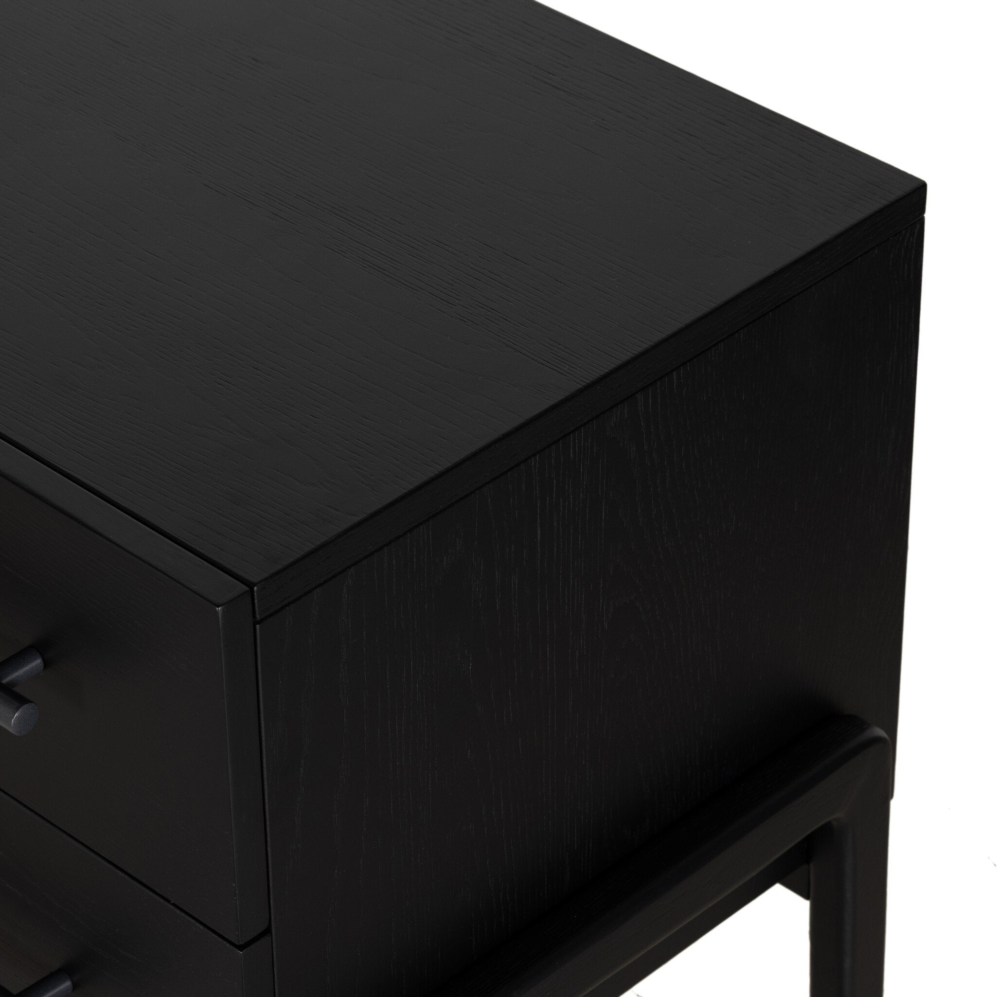 Four Hands Rosedale Nightstand — Ebony Oak-Chaps Sand-Gunmetal