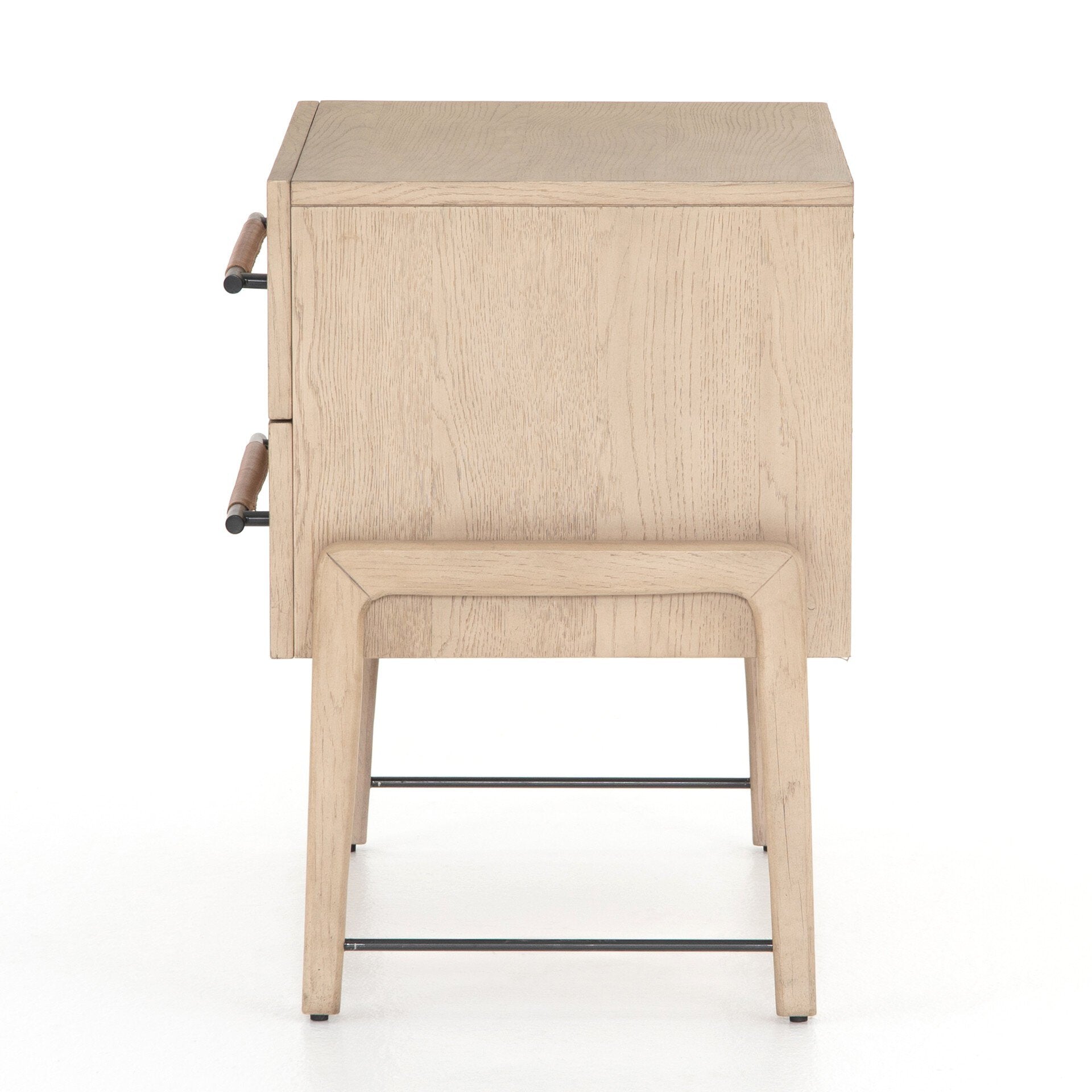Four Hands Rosedale Nightstand — Yucca Oak Veneer-Chaps Sand-Gunmetal