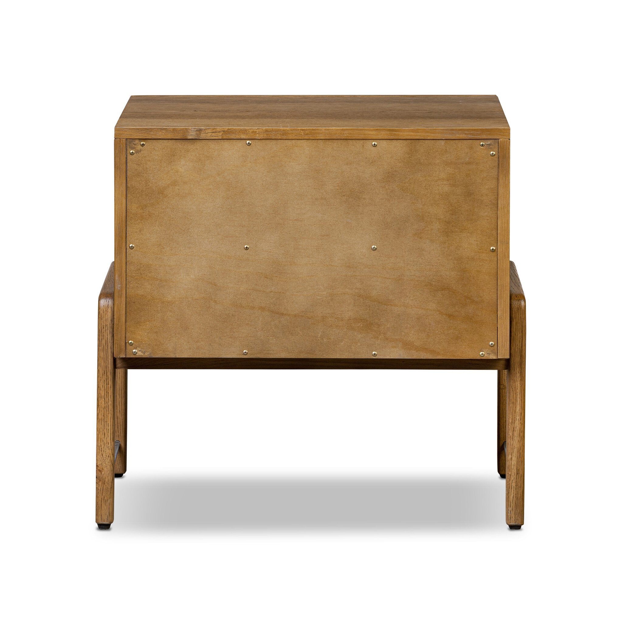 Four Hands Rosedale Nightstand — Amber Oak-Chaps Ebony-Burnished Bronze