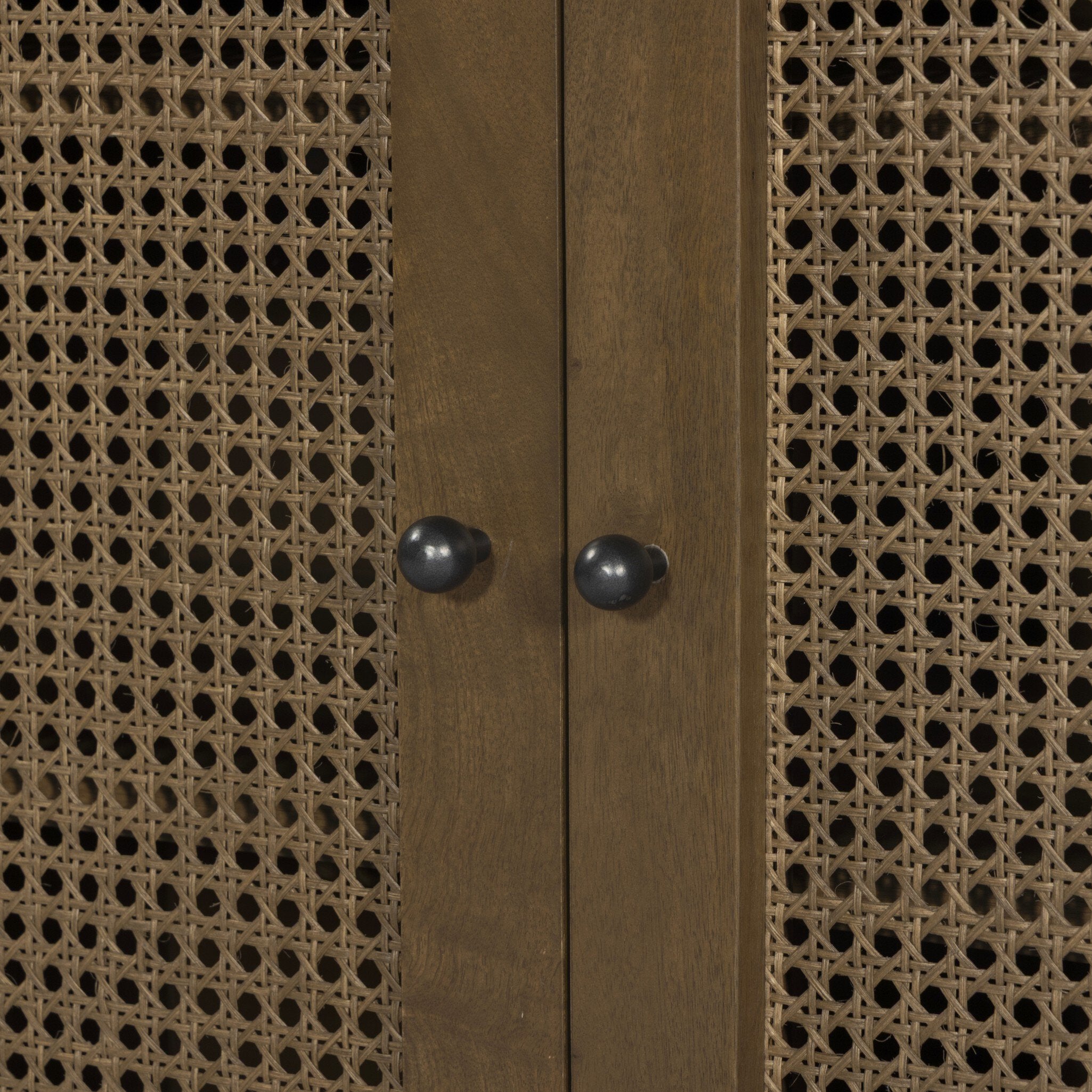Four Hands Tilda Sideboard — Taupe Mango-Taupe Circle Cane-Gunmetal