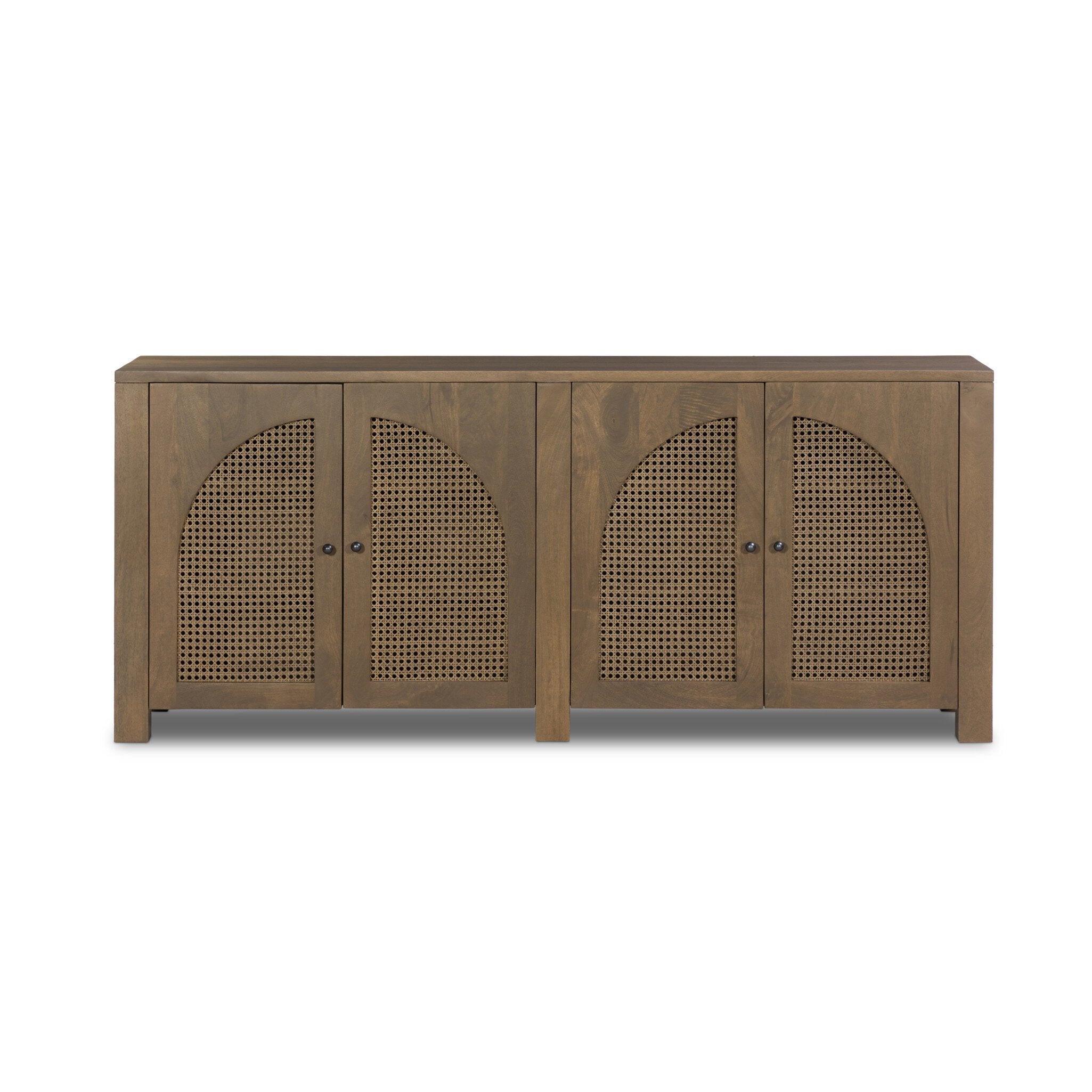 Four Hands Tilda Sideboard — Taupe Mango-Taupe Circle Cane-Gunmetal