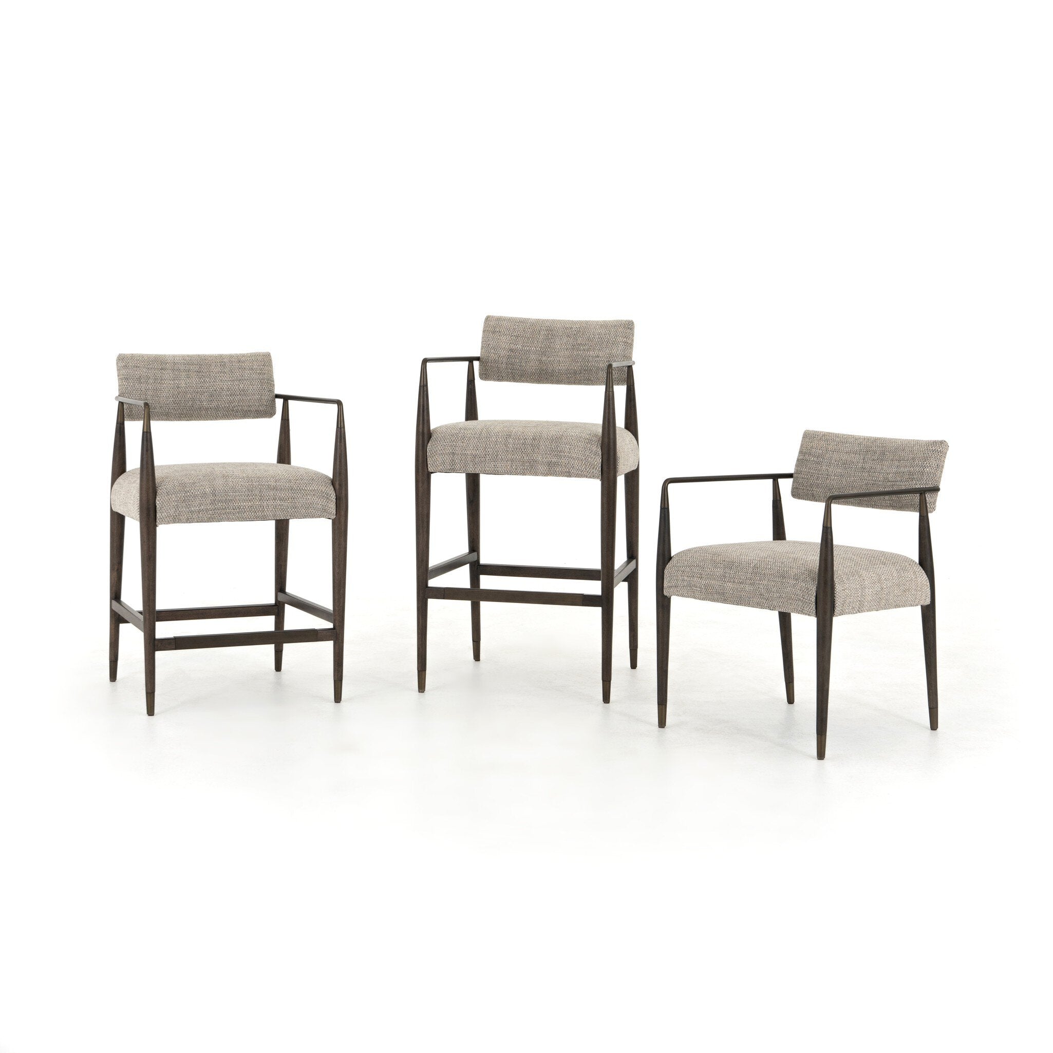 Four Hands Waldon Dining Chair — Thames Coal-Aged Bronze-Sierra Brown