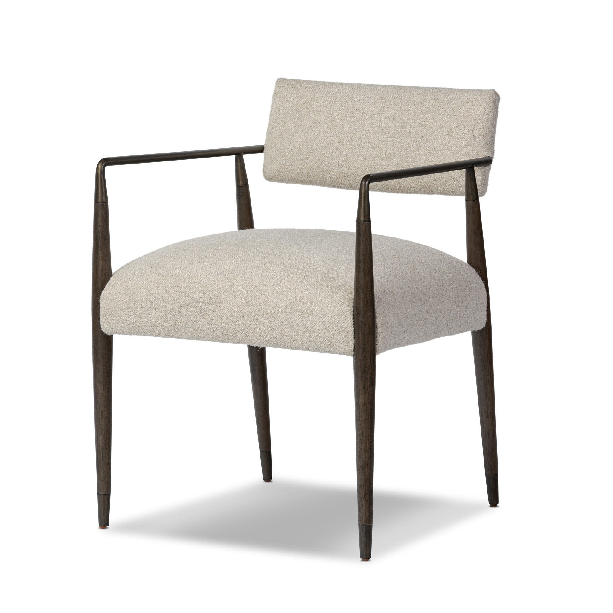 Four Hands Waldon Dining Chair — Charter Oatmeal-Sierra Brown-Aged Bronze