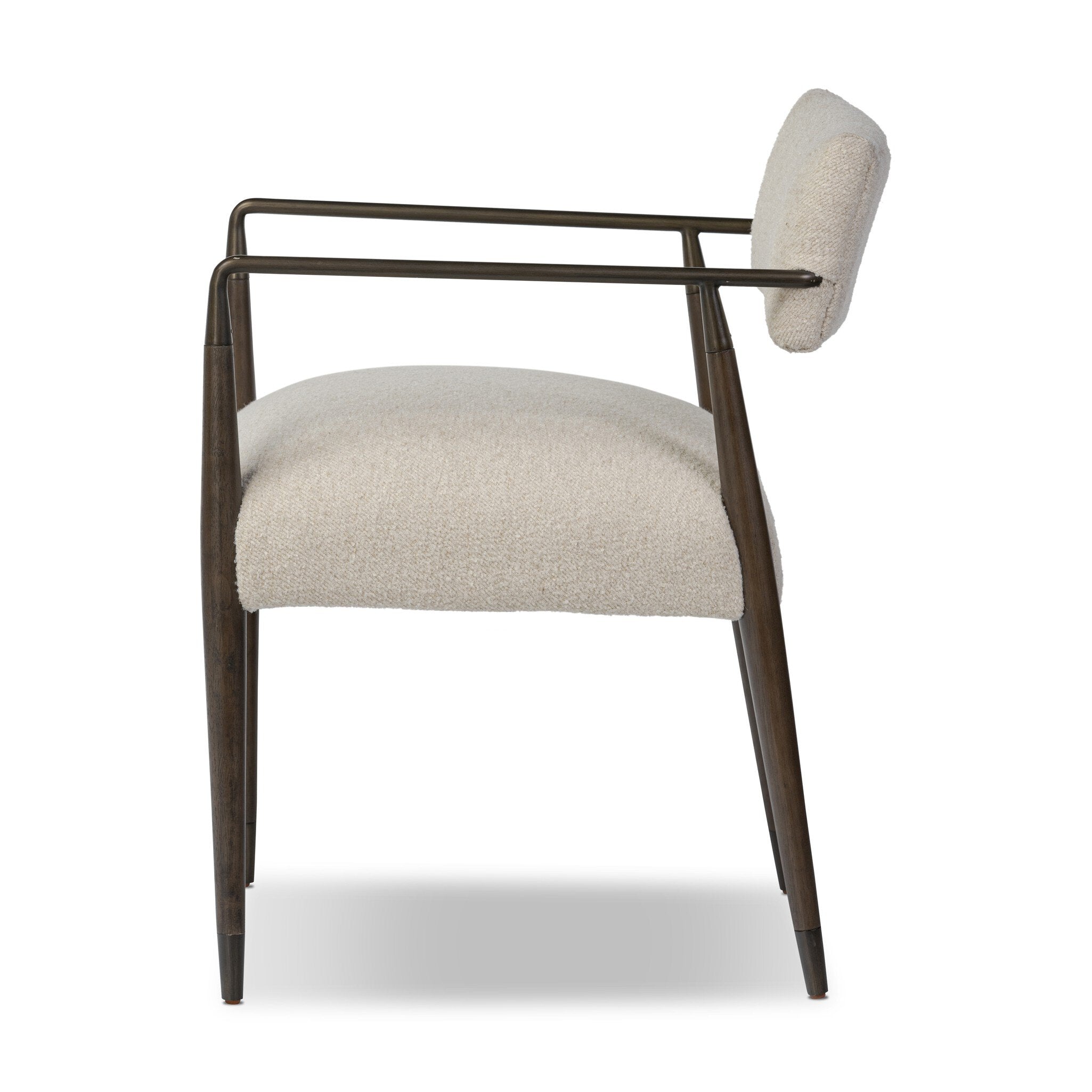 Four Hands Waldon Dining Chair — Charter Oatmeal-Sierra Brown-Aged Bronze