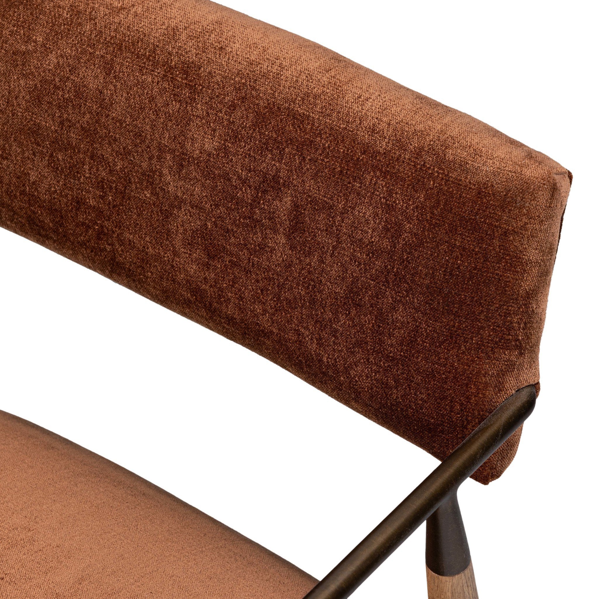 Four Hands Waldon Dining Chair — Altair Sienna-Drifted Oak-Brushed Brass