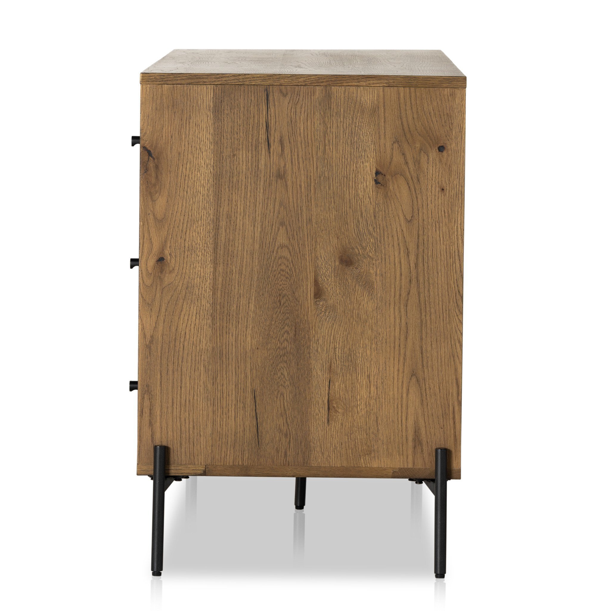 Four Hands Eaton 9 Drawer Dresser — Amber Oak Resin-Dark Gunmetal