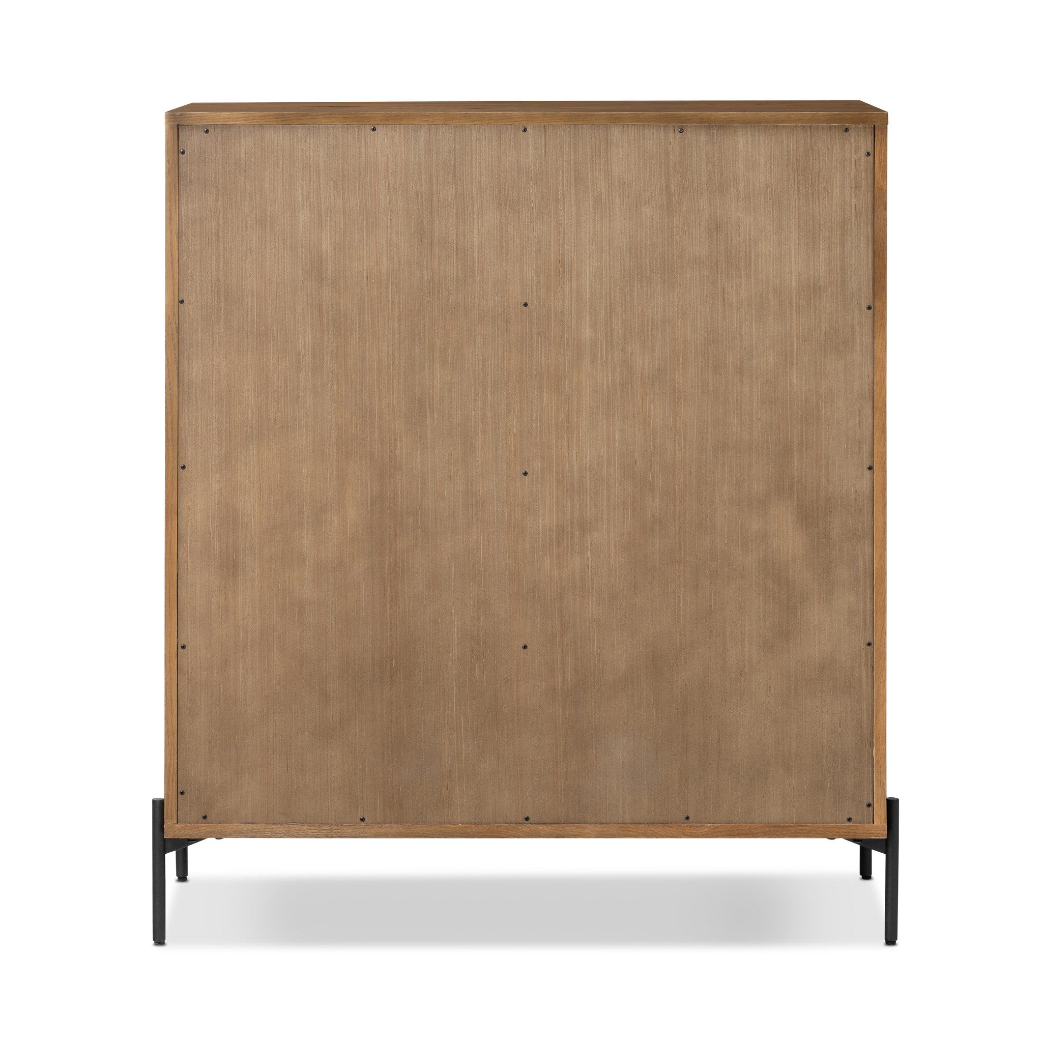 Four Hands Eaton 5 Drawer Dresser — Amber Oak Resin-Dark Gunmetal