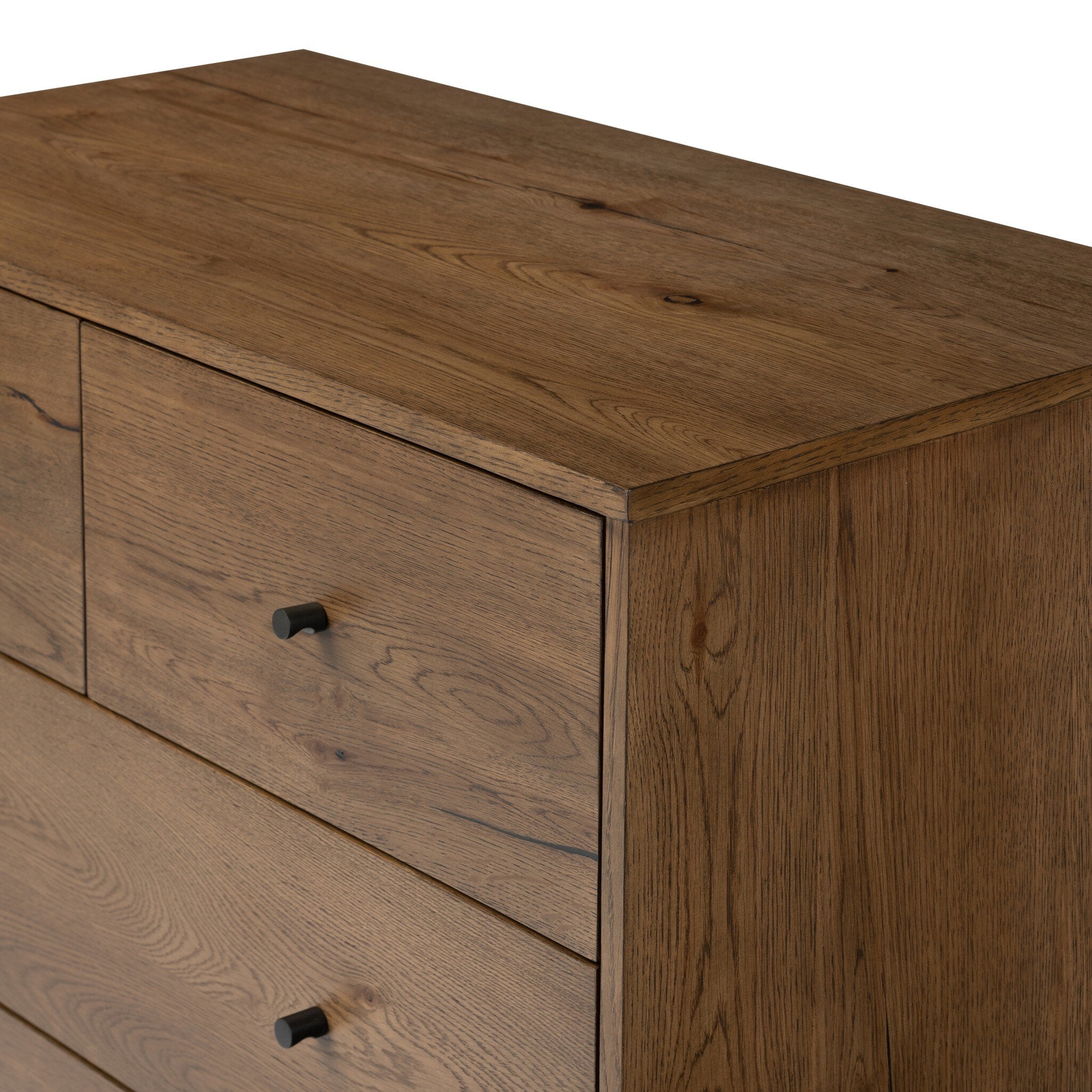 Four Hands Eaton 5 Drawer Dresser — Amber Oak Resin-Dark Gunmetal