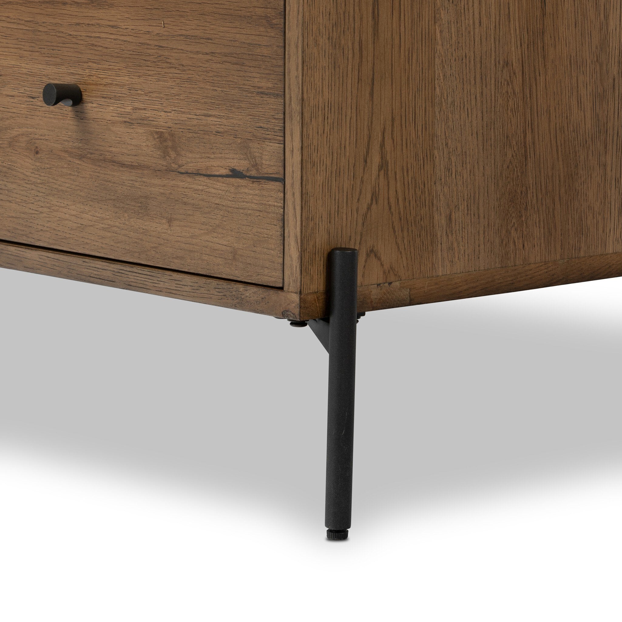 Four Hands Eaton 5 Drawer Dresser — Amber Oak Resin-Dark Gunmetal