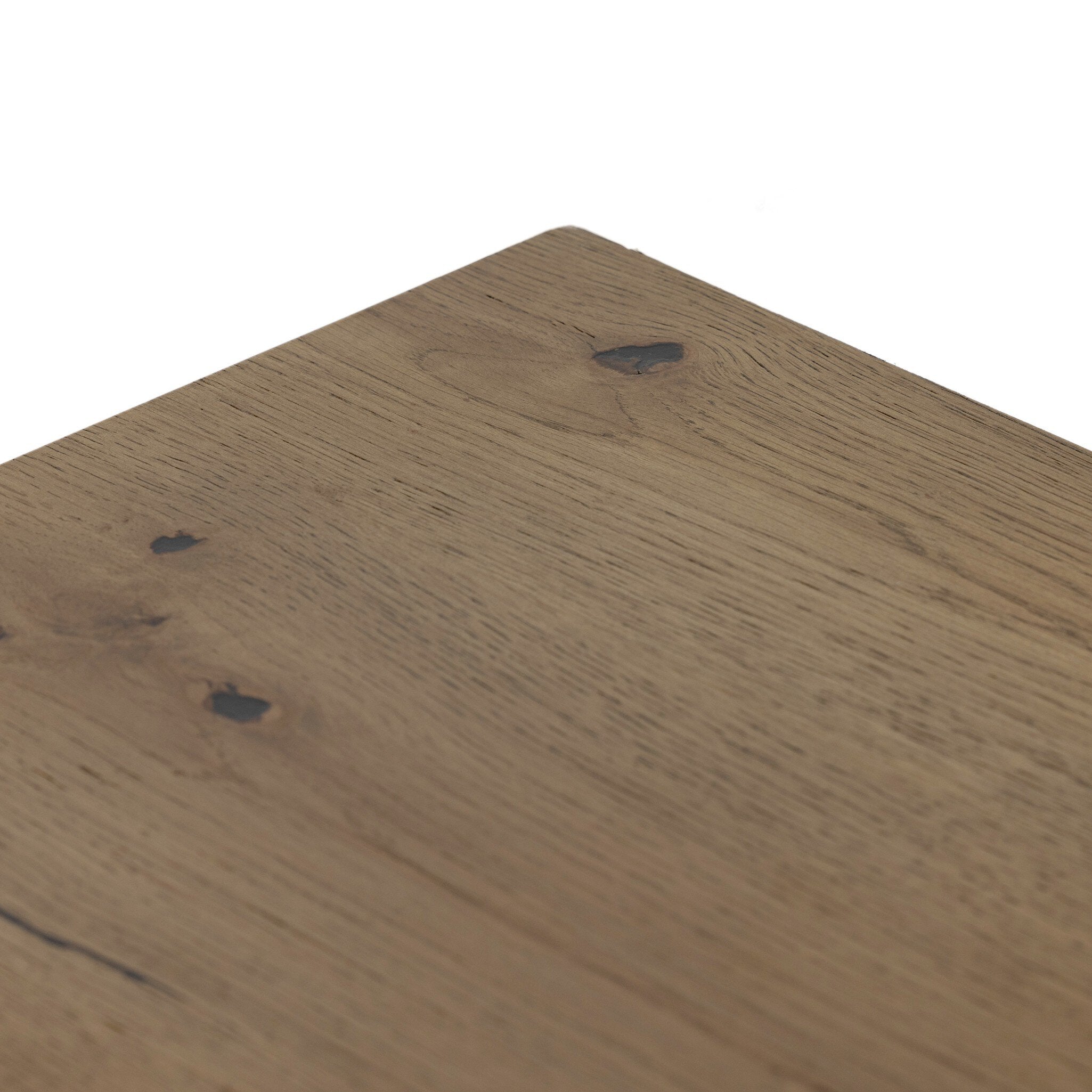 Four Hands Eaton Nightstand — Amber Oak Resin-Dark Gunmetal