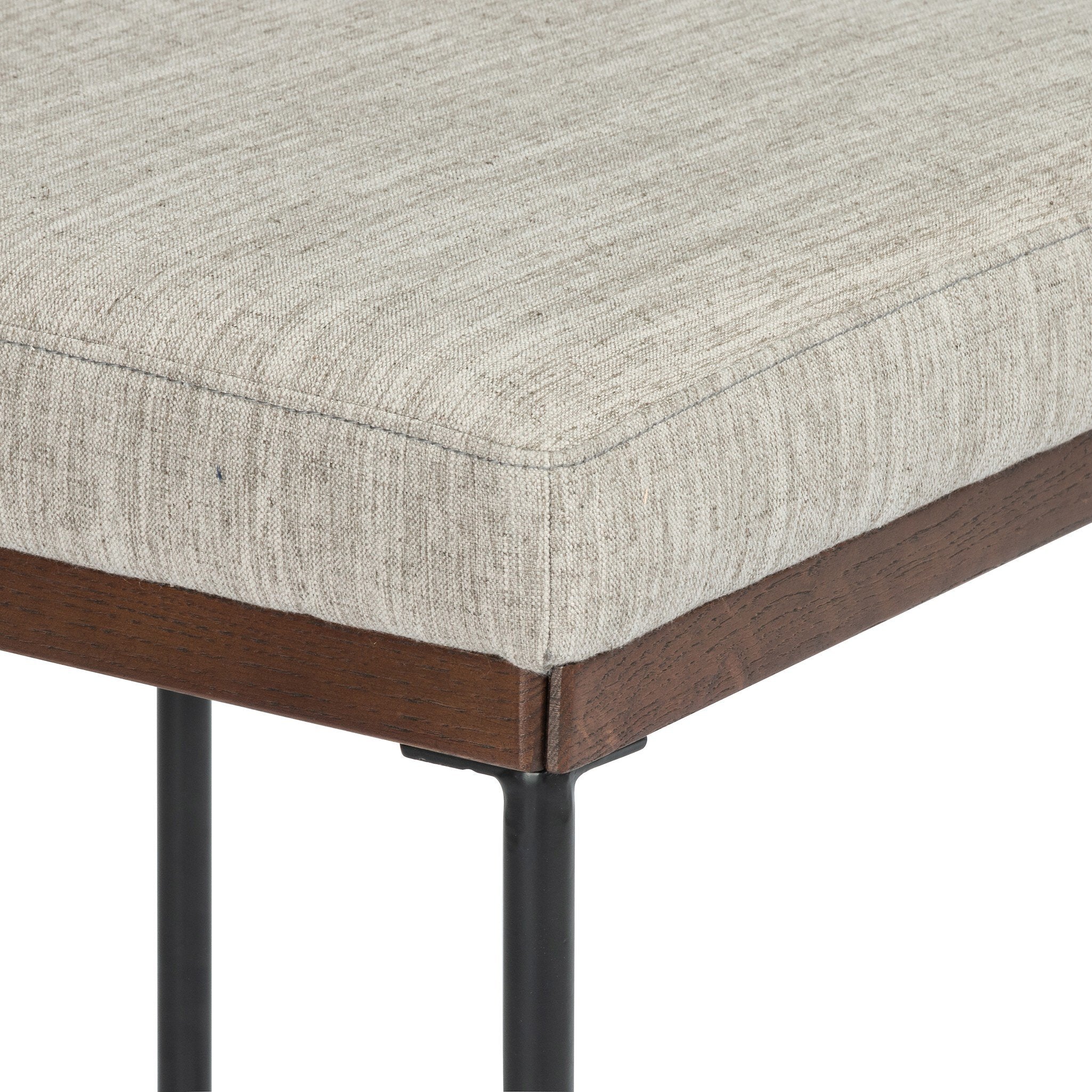 Four Hands Benton Bar + Counter Stool — Savile Flannel-Almond Oak-Midnight Iron-Counter