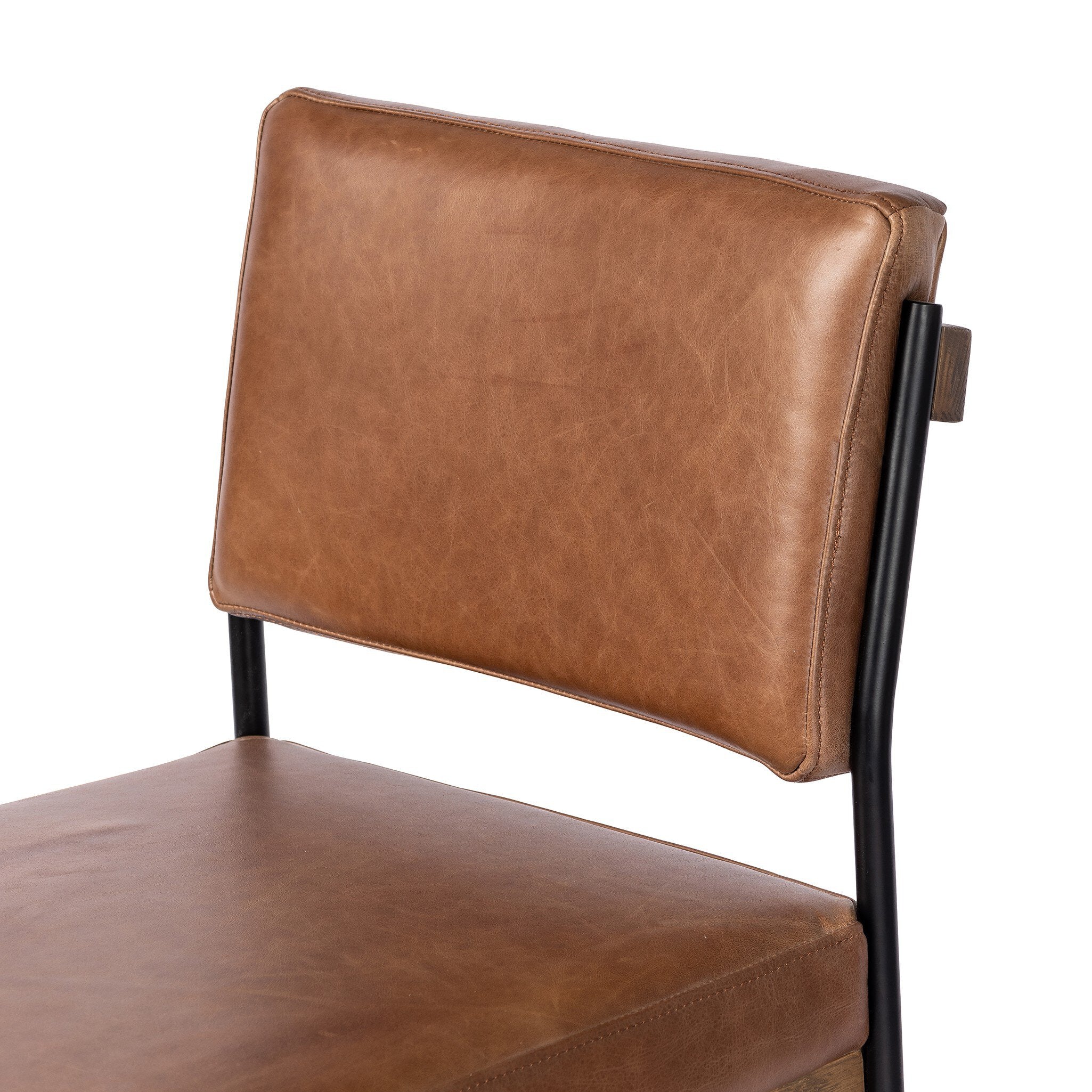Four Hands Benton Bar + Counter Stool — Sonoma Chestnut-Drifted Oak-Midnight Iron-Counter
