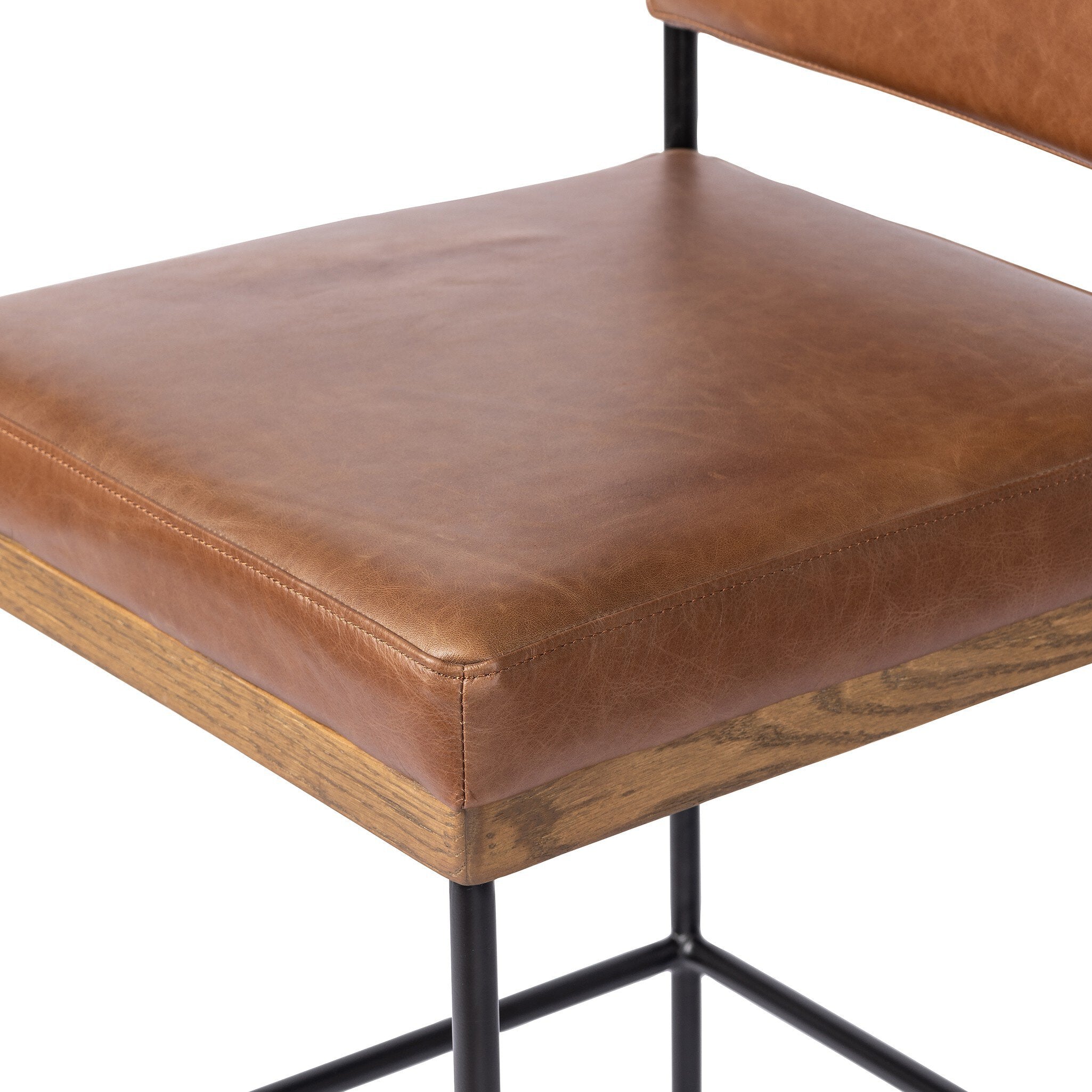 Four Hands Benton Bar + Counter Stool — Sonoma Chestnut-Drifted Oak-Midnight Iron-Counter