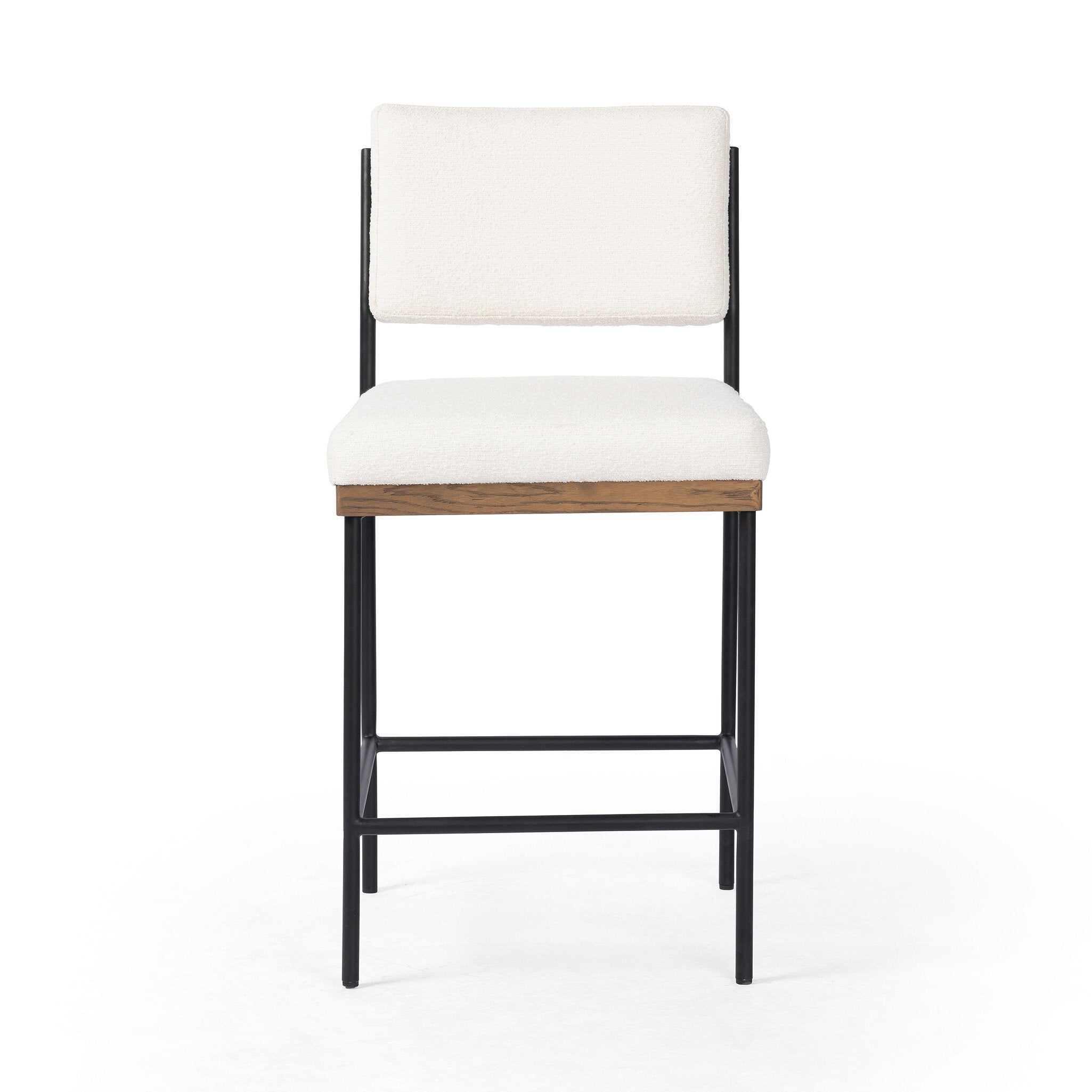 Four Hands Benton Bar + Counter Stool — Fayette Cloud-Drifted Oak-Midnight Iron-Counter