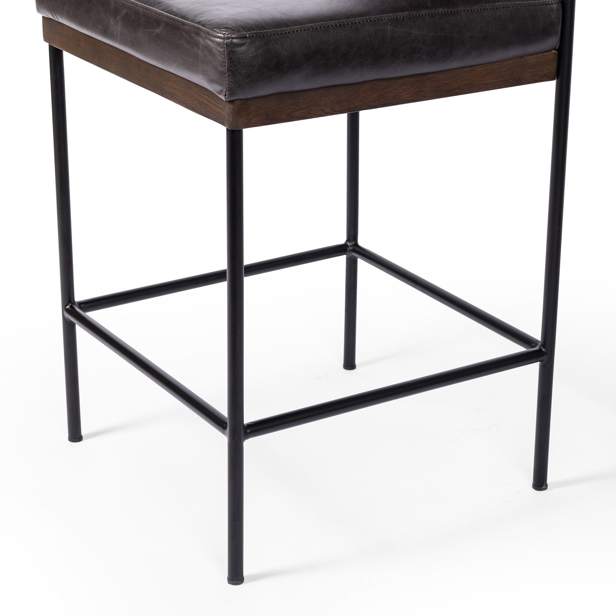 Four Hands Benton Bar + Counter Stool — Sonoma Black-Burnt Oak-Midnight Iron-Bar
