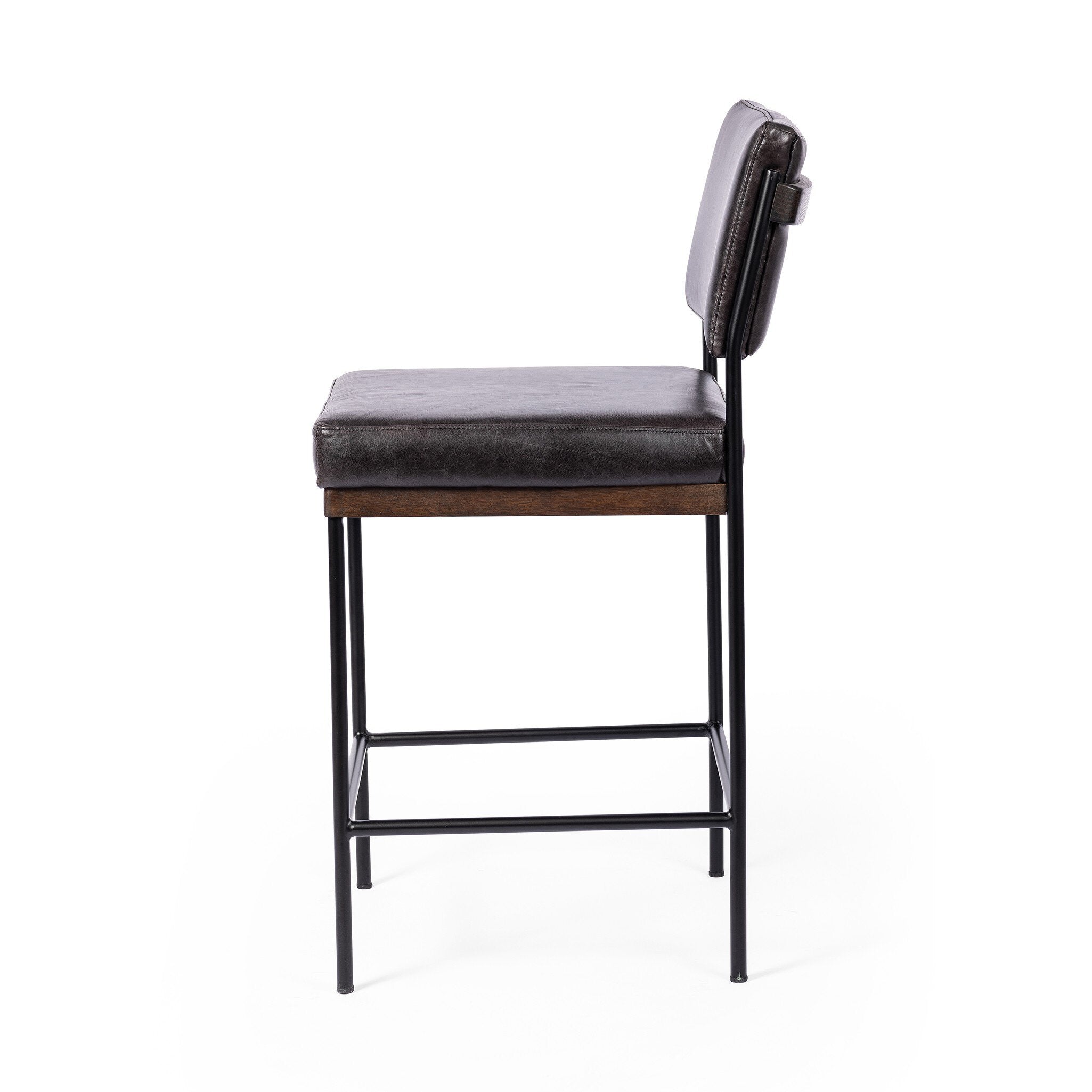 Four Hands Benton Bar + Counter Stool — Sonoma Black-Burnt Oak-Midnight Iron-Bar