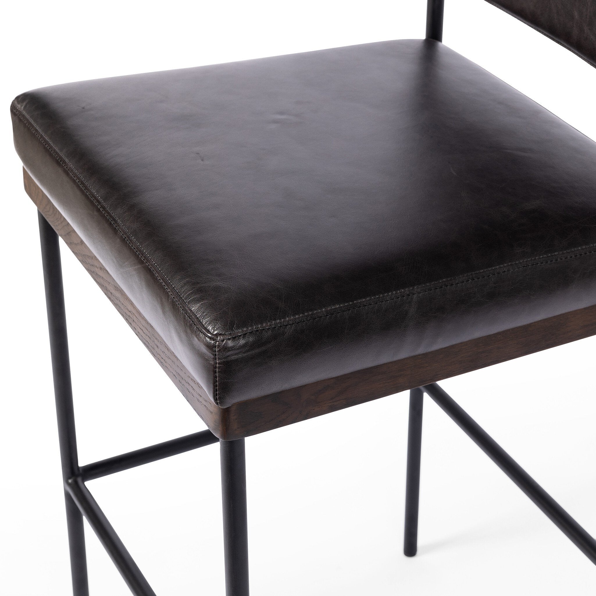 Four Hands Benton Bar + Counter Stool — Sonoma Black-Burnt Oak-Midnight Iron-Counter