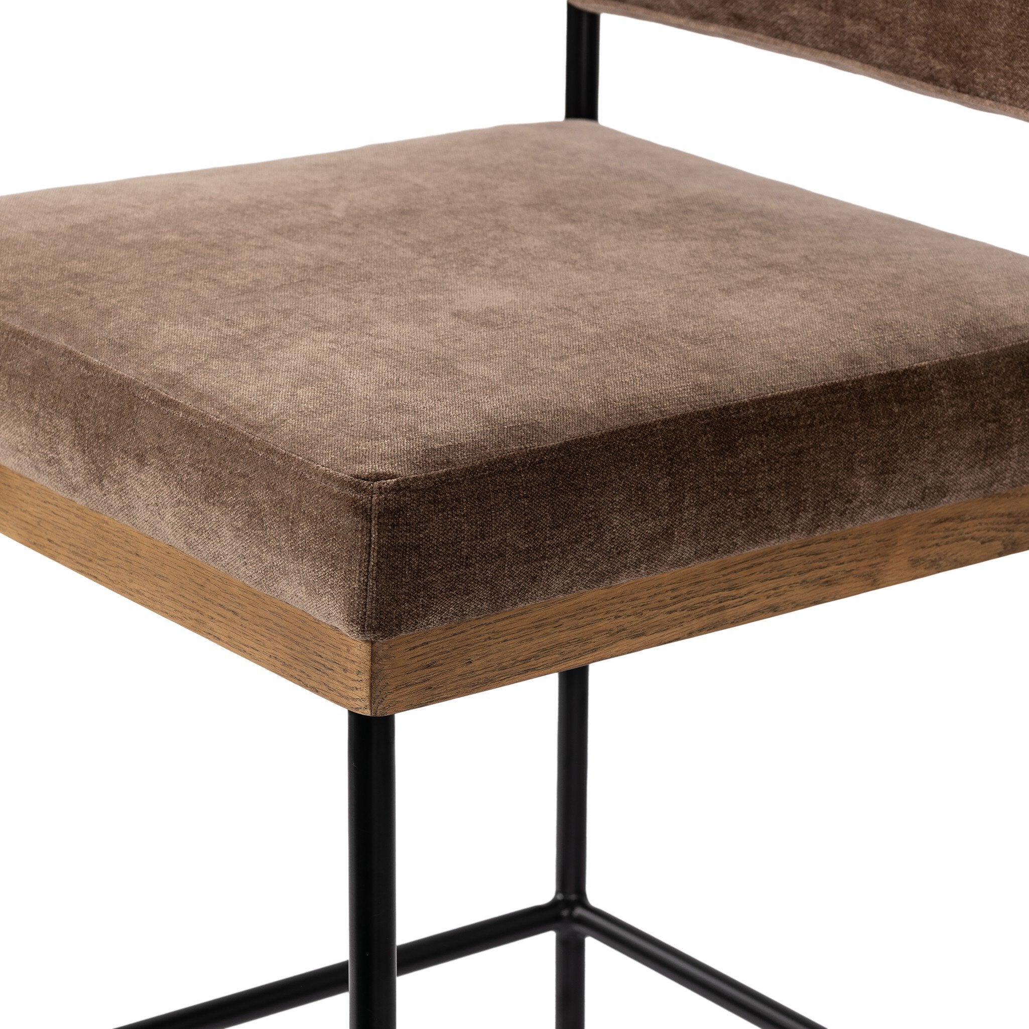 Four Hands Benton Bar + Counter Stool — Altair Mushroom-Smoked Grey-Midnight Iron-Bar