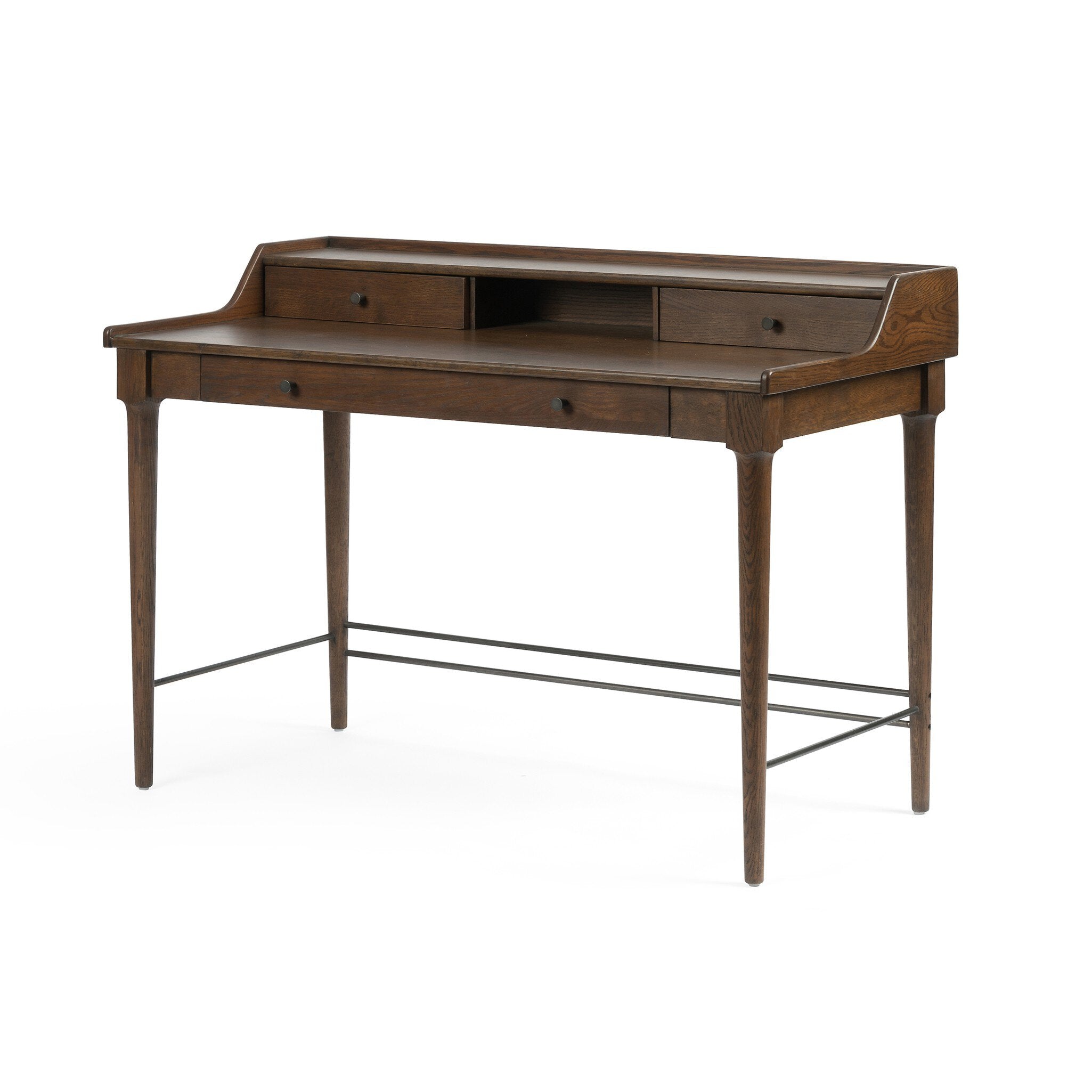 Four Hands Moreau Desk — Dark Toasted Oak-Aged Black