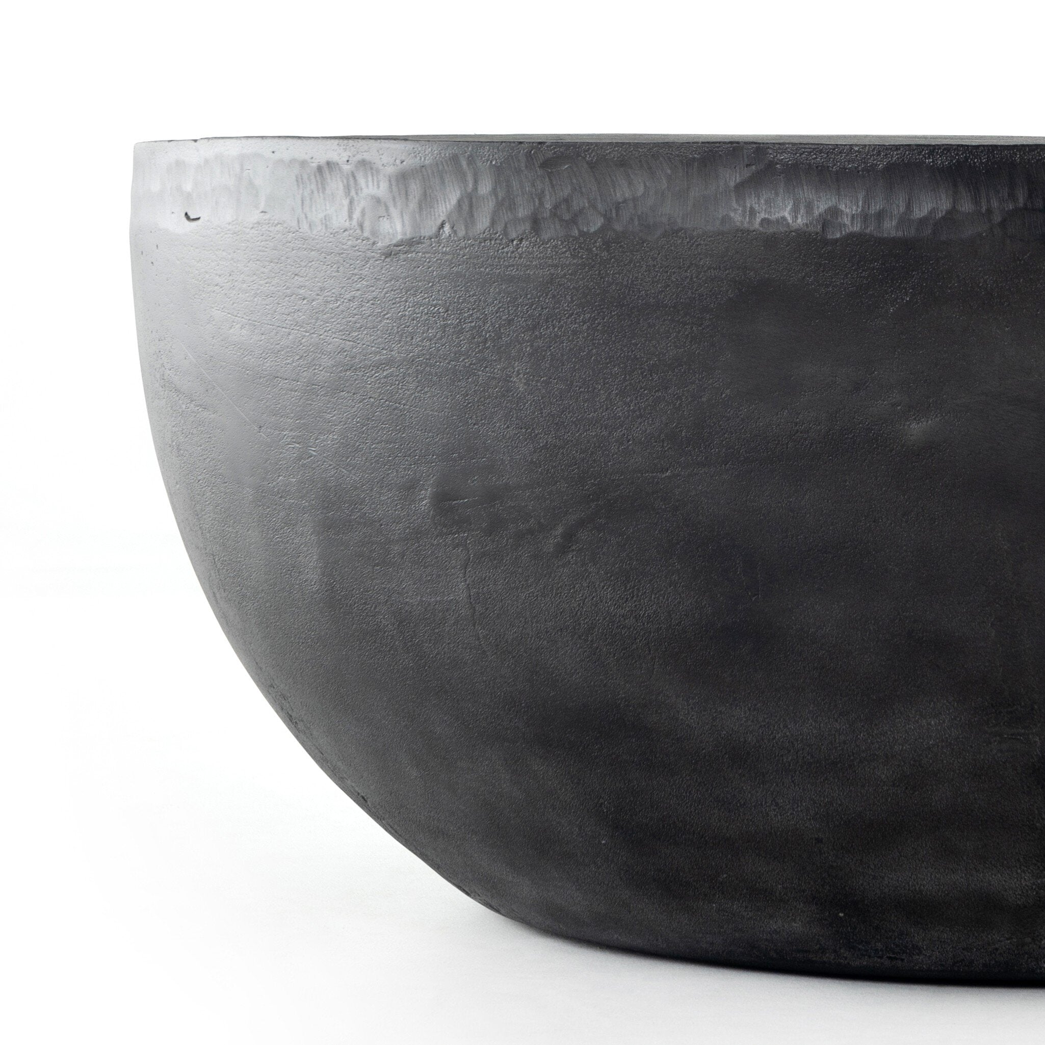 Four Hands Basil Outdoor Round Coffee Table — Aged Grey