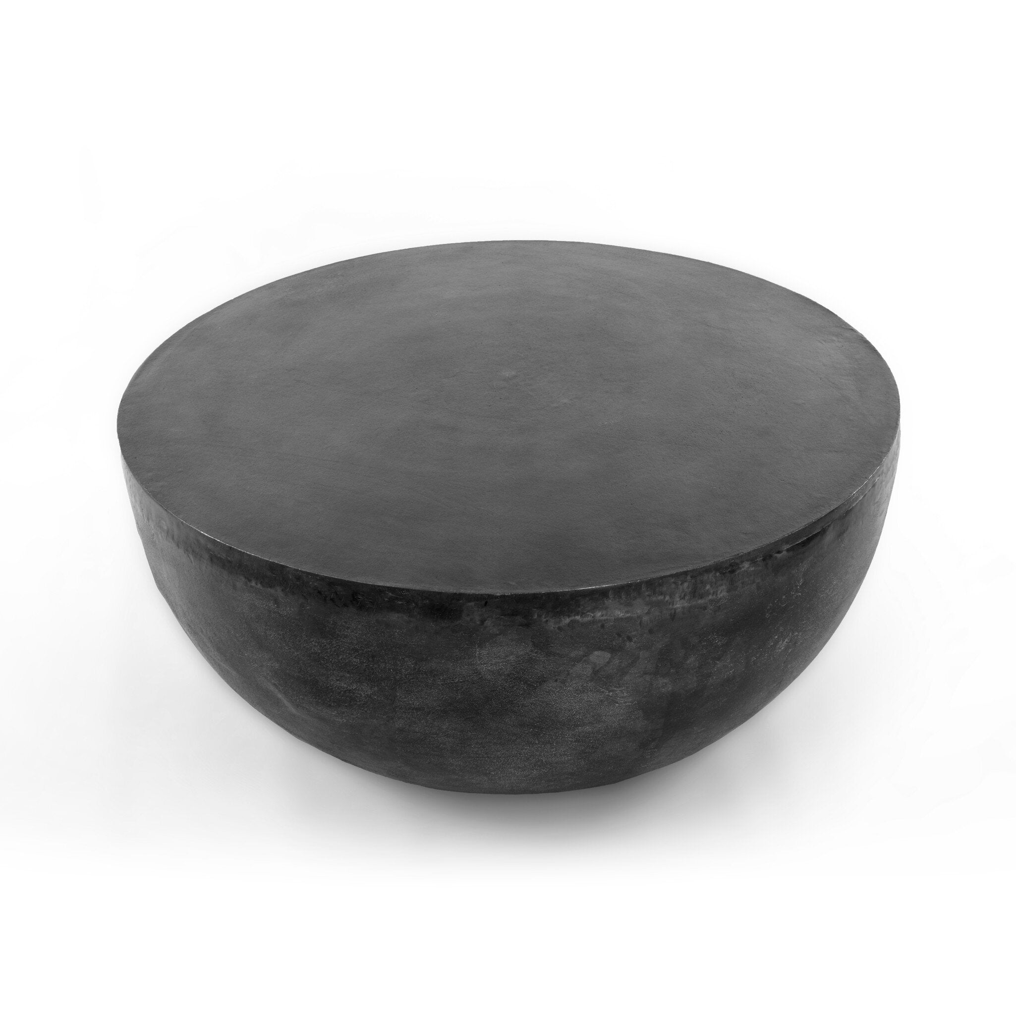 Four Hands Basil Outdoor Round Coffee Table — Aged Grey