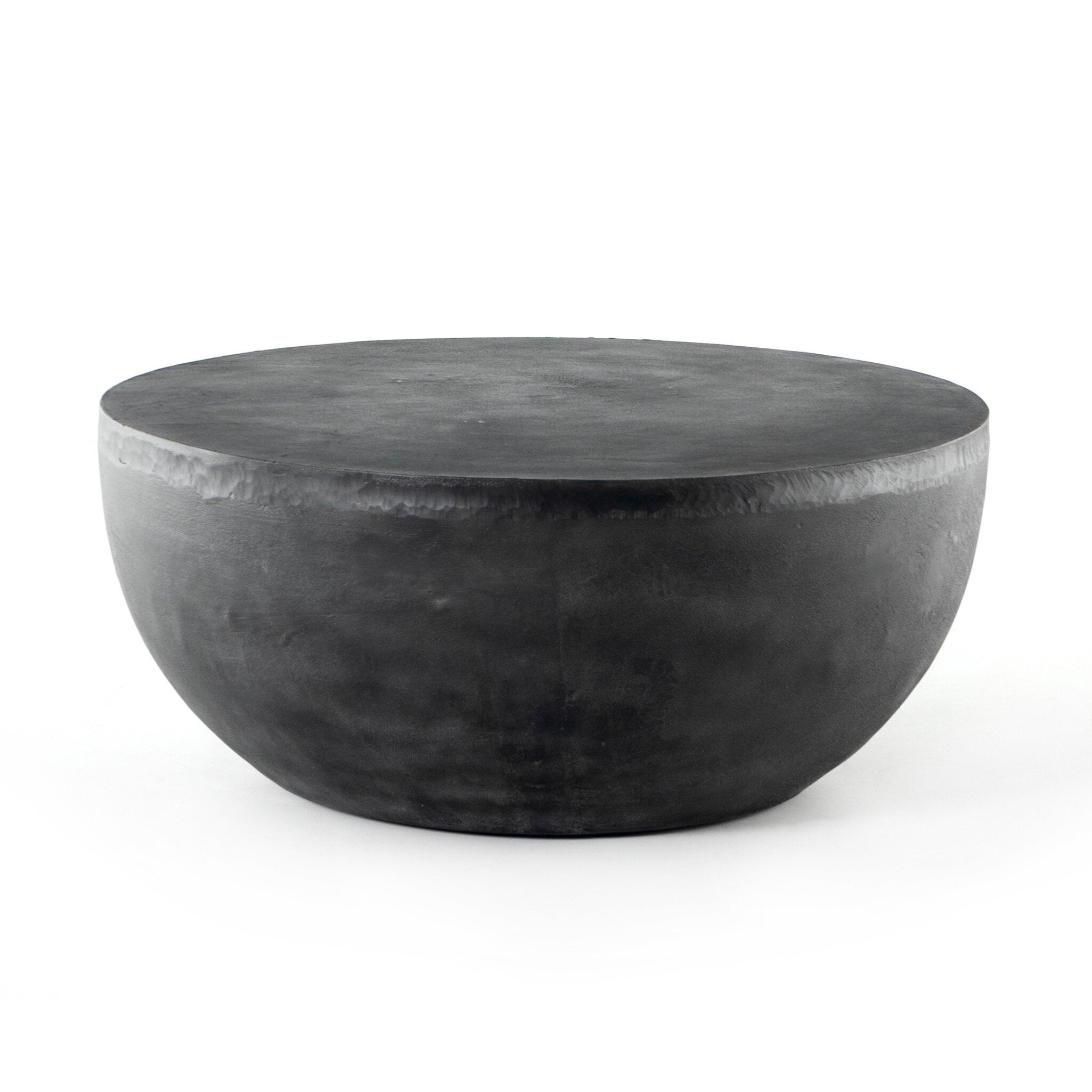 Four Hands Basil Outdoor Round Coffee Table — Aged Grey