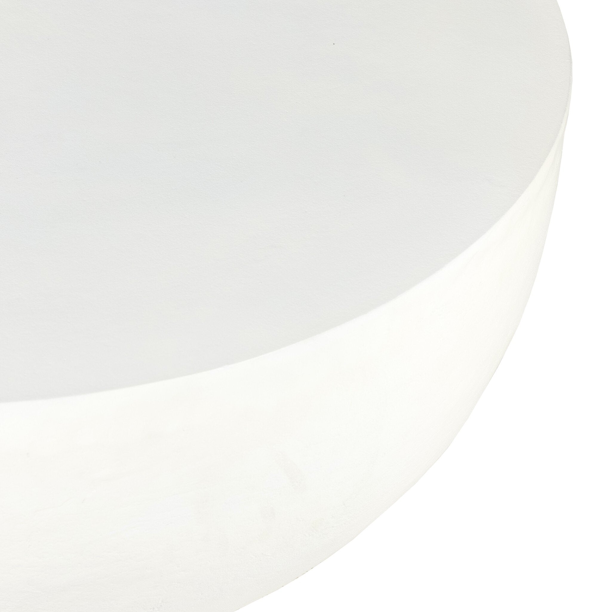 Four Hands Basil Outdoor Round Coffee Table — Matte White Cast Aluminum