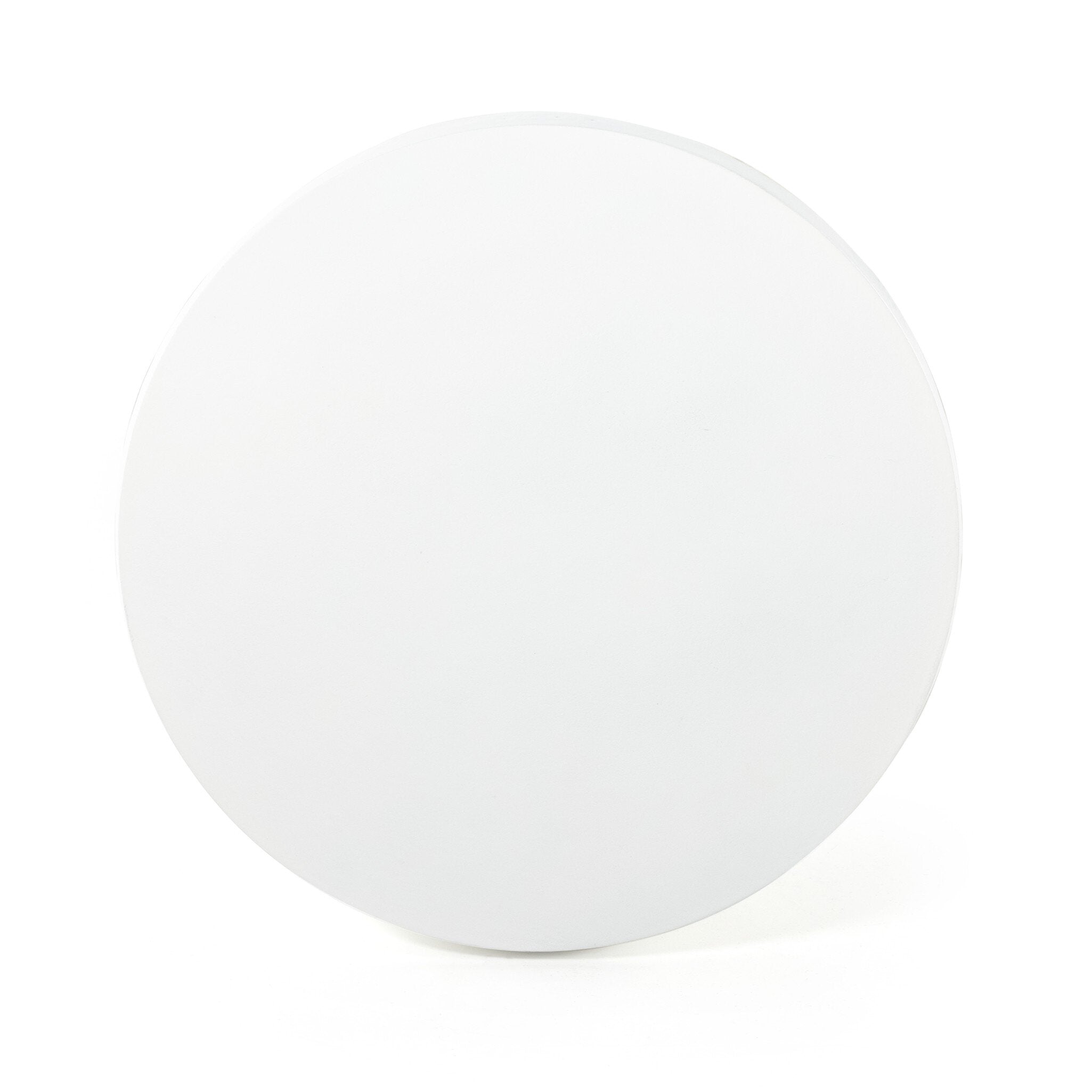 Four Hands Basil Outdoor Round Coffee Table — Matte White Cast Aluminum