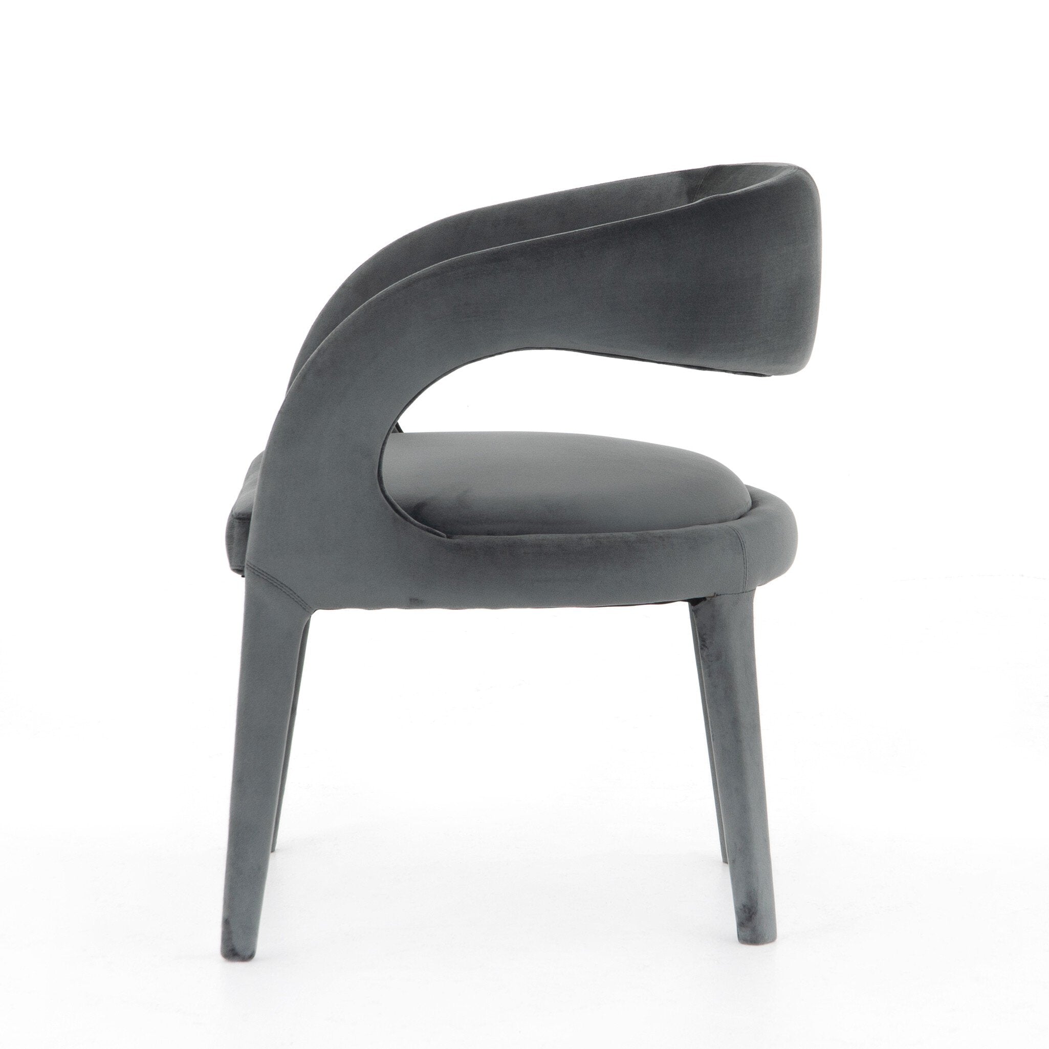 Four Hands Hawkins Dining Chair — Charcoal Velvet