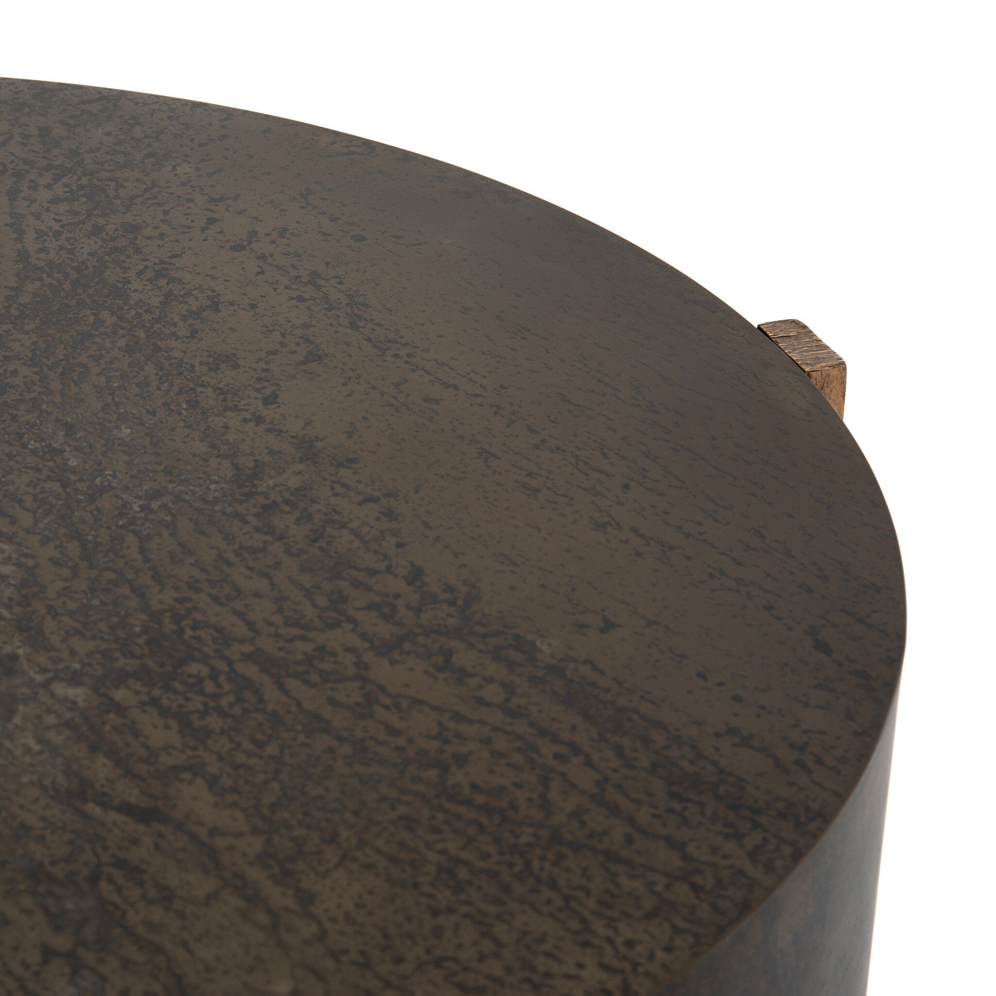 Four Hands Bingham Coffee Table — Distressed Iron-Rustic Oak Veneer