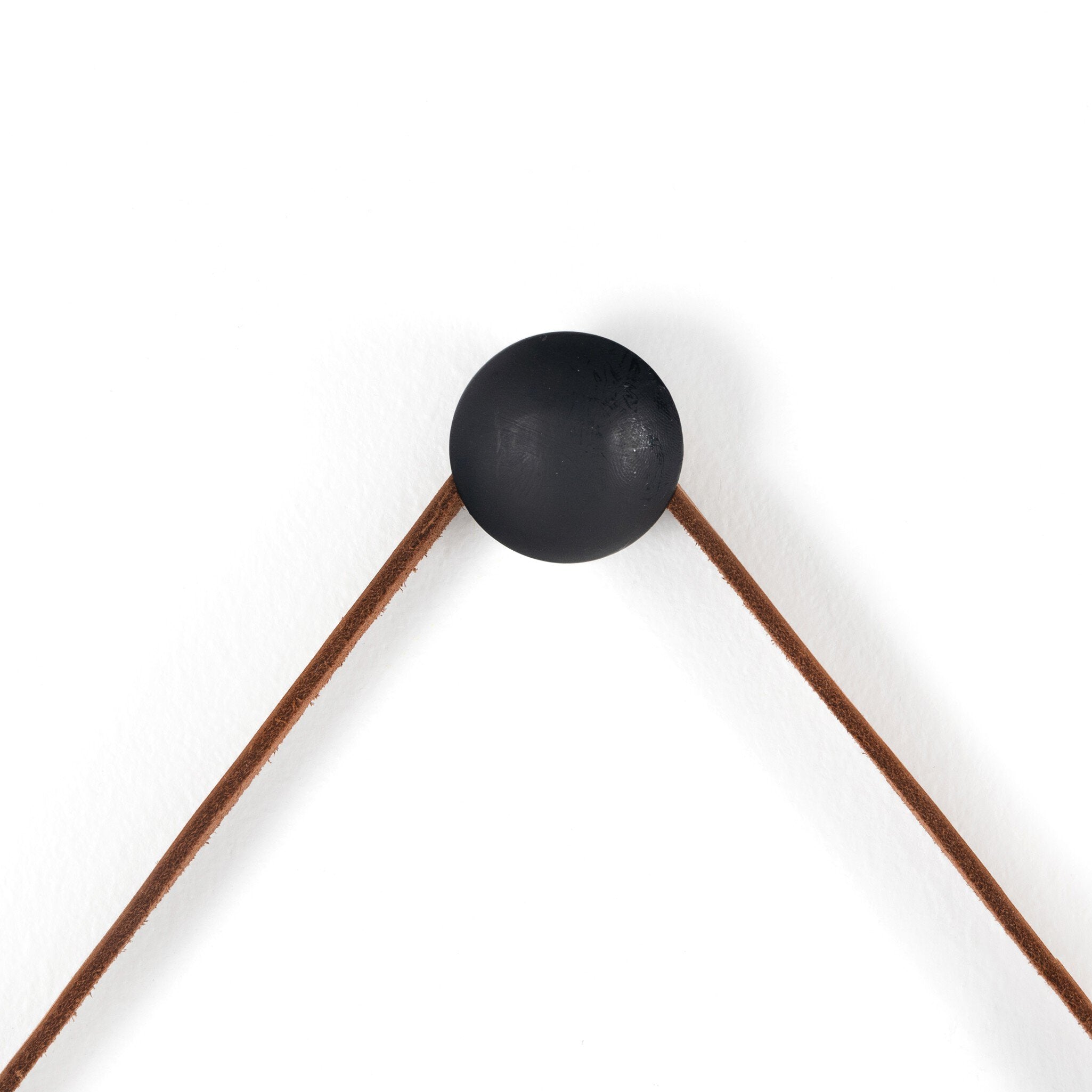 Four Hands Des Mirror — Black Wash Poplar-Toffee Leather-Black Steel
