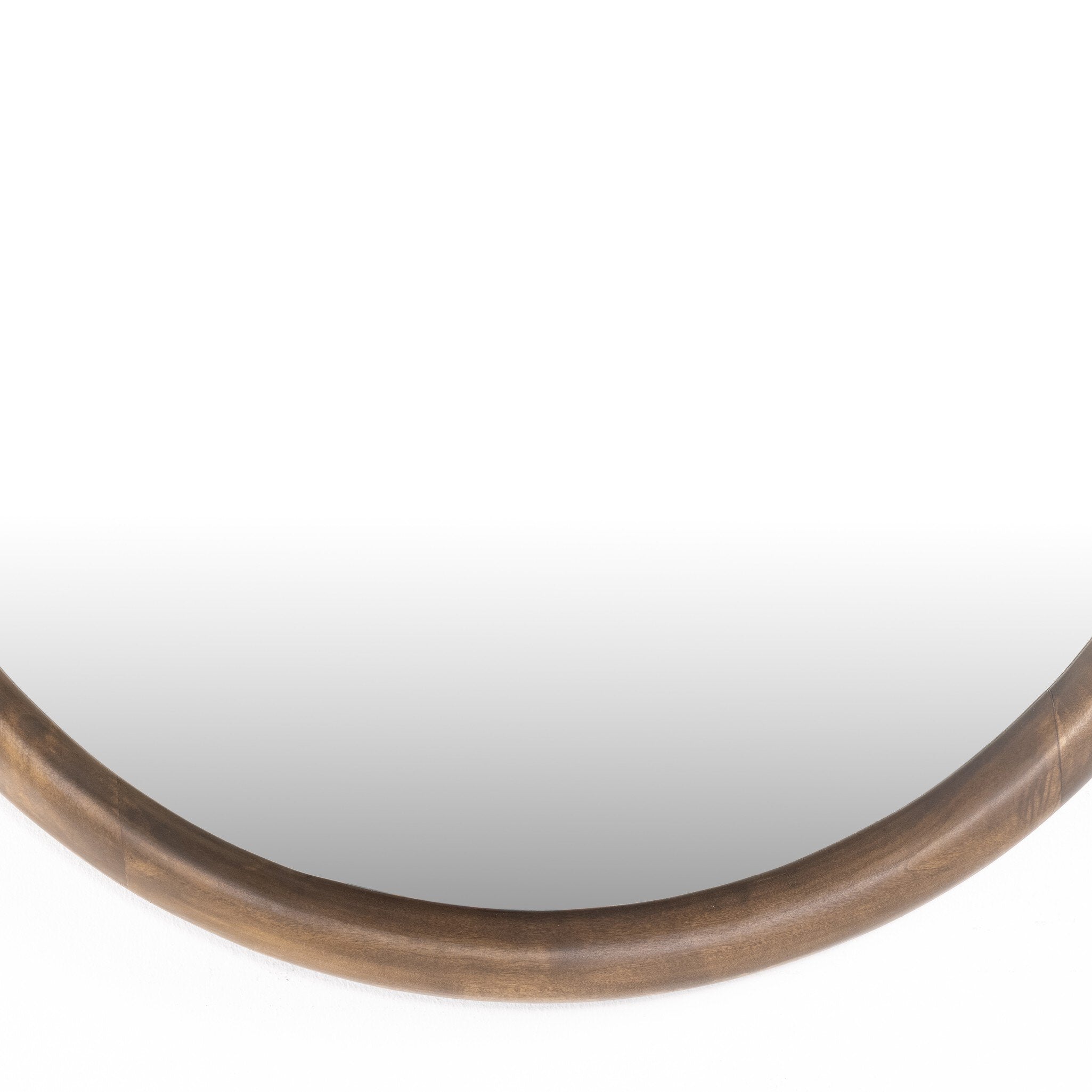 Four Hands Des Mirror — Auburn Poplar-Black Leather-Natural Iron