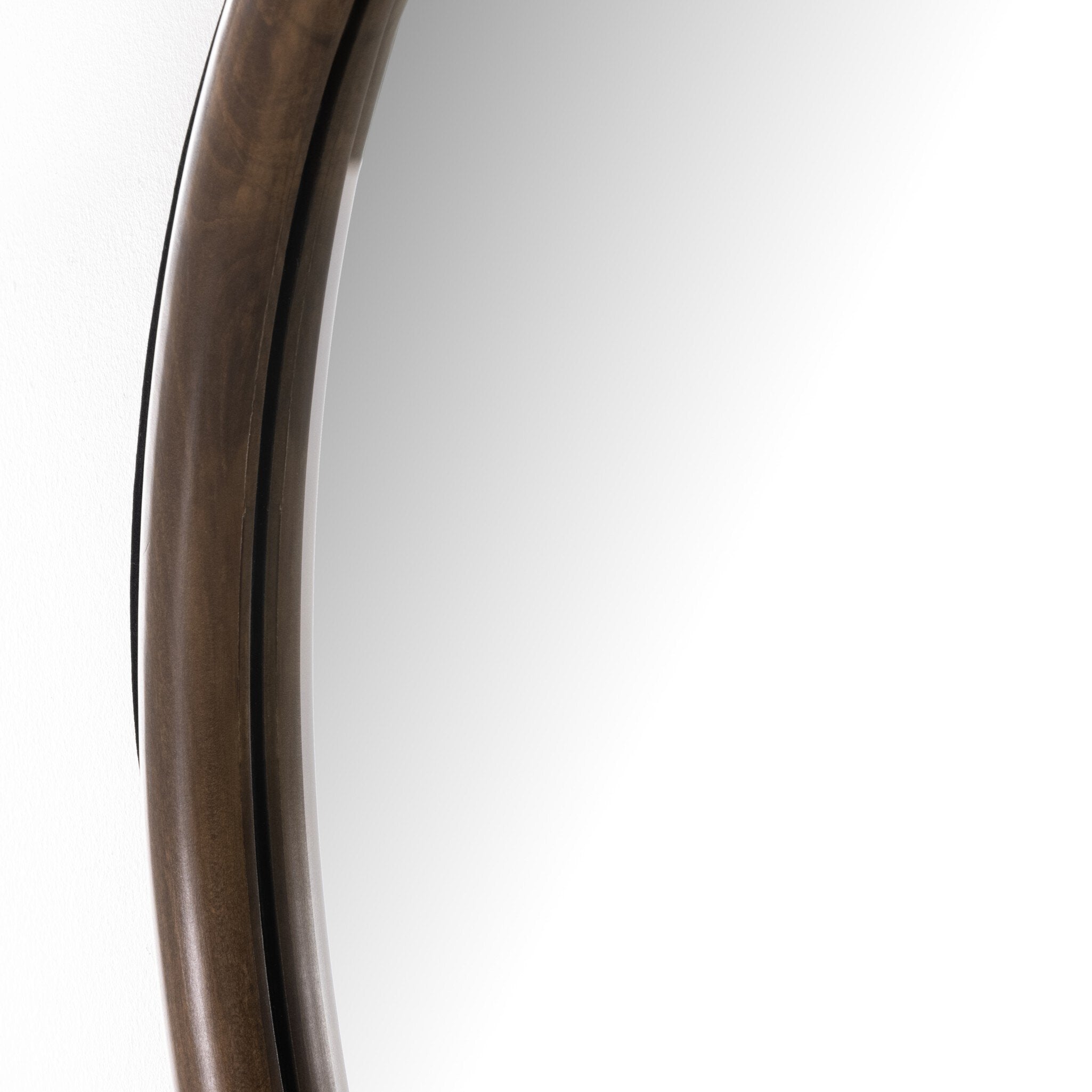 Four Hands Des Mirror — Auburn Poplar-Black Leather-Natural Iron