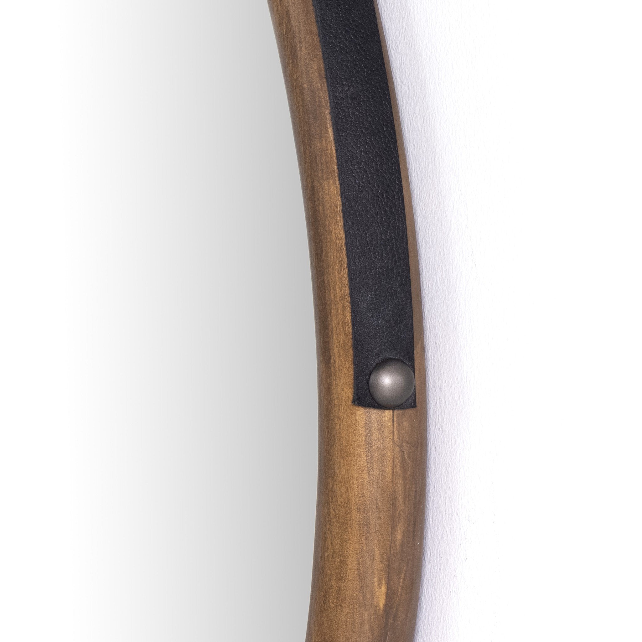 Four Hands Des Mirror — Auburn Poplar-Black Leather-Natural Iron