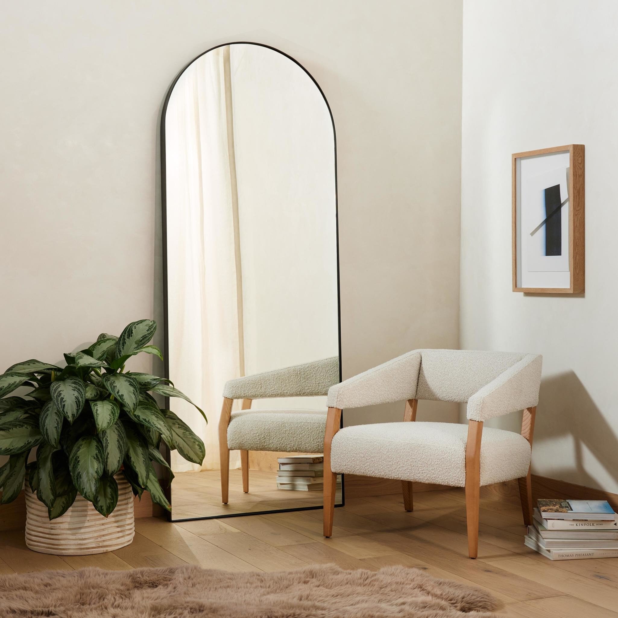 Four Hands Georgina Floor Mirror — Iron Matte Black-Mirror