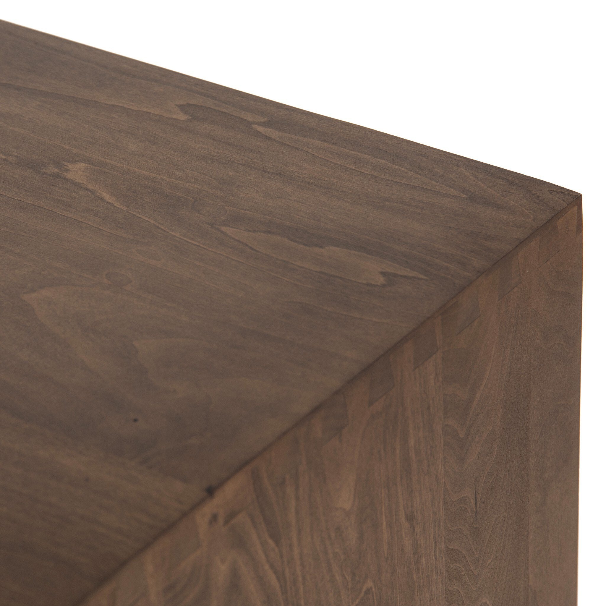 Four Hands Trey Executive Desk — Auburn Poplar-Natural Iron-Black Leather