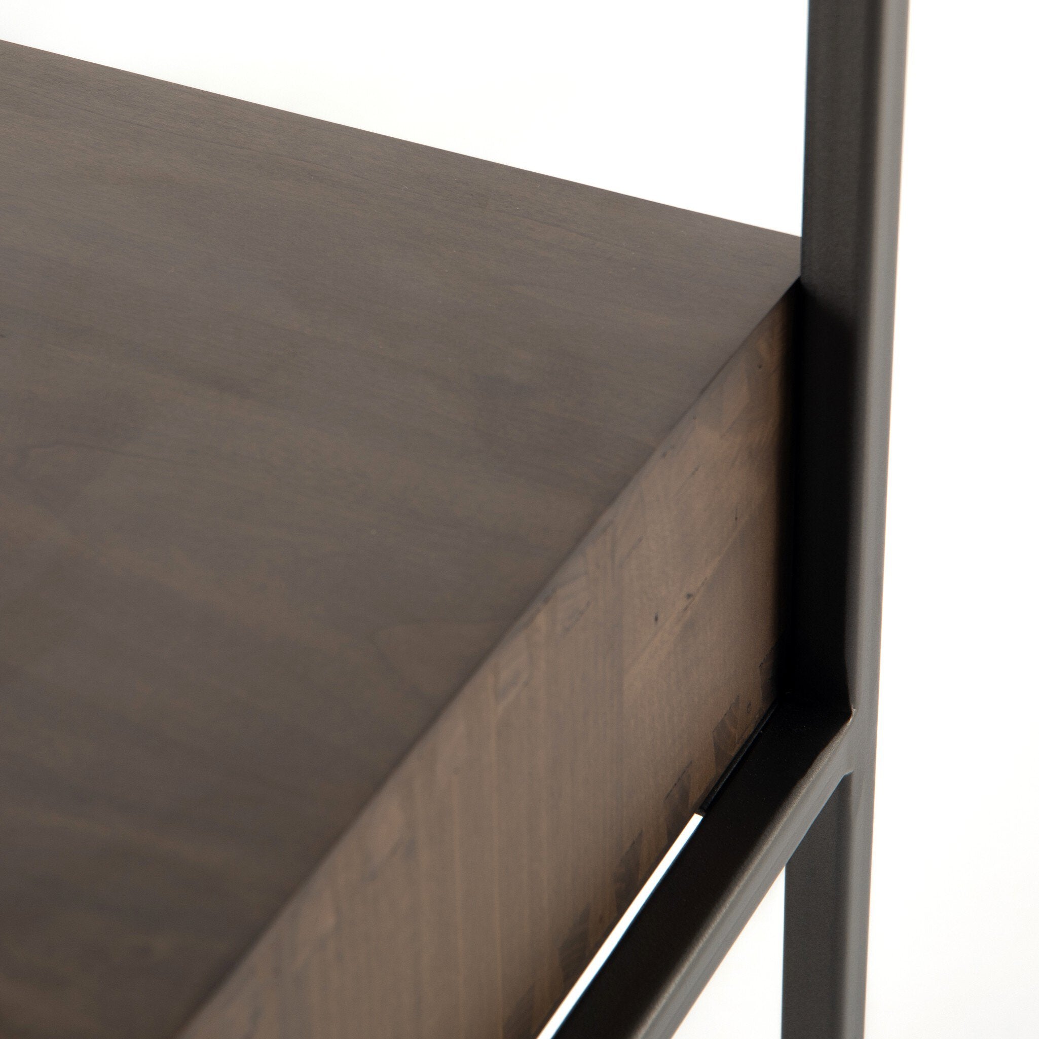 Four Hands Trey Modular Wall Desk — Auburn Poplar-Natural Iron-Black Leather