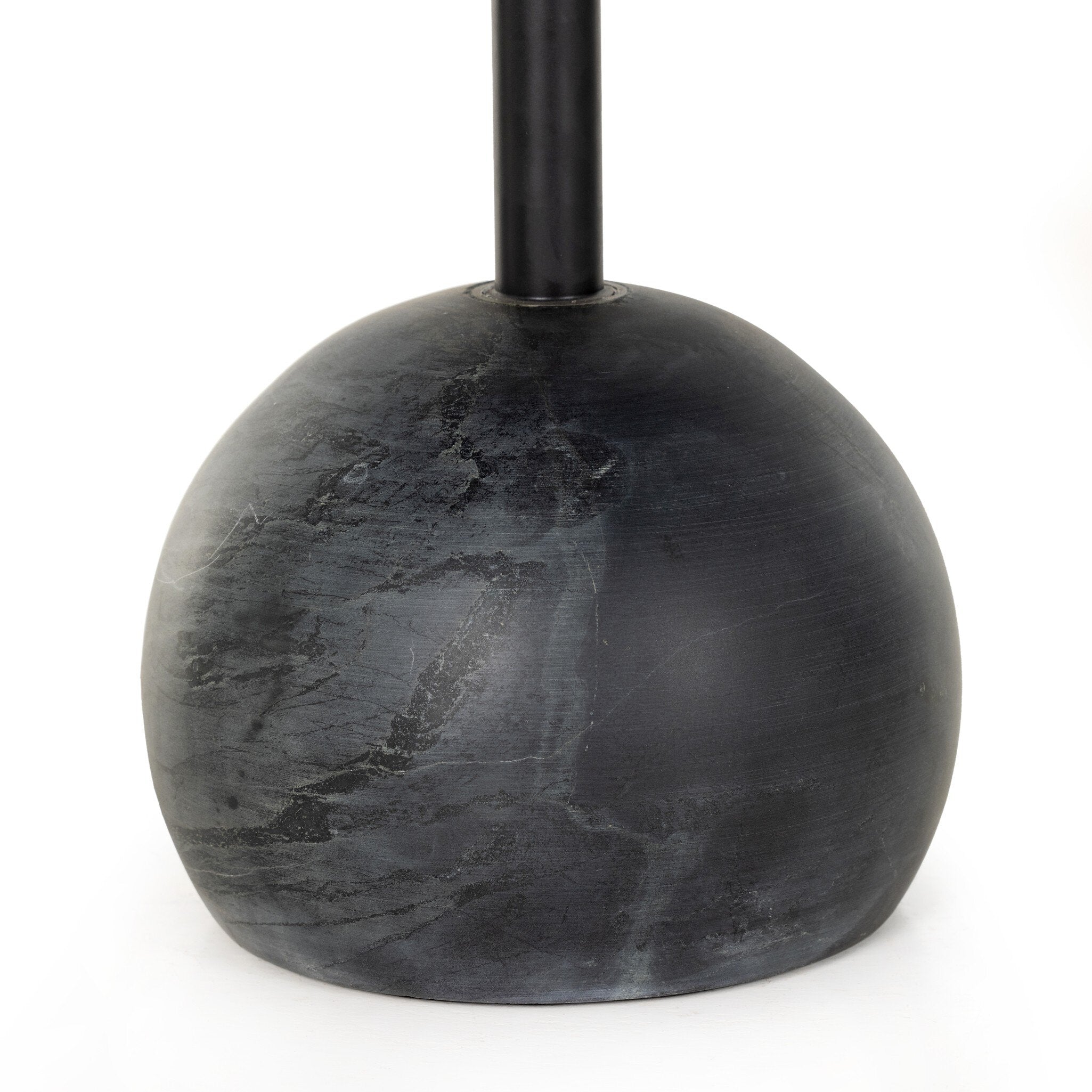 Four Hands Viola Accent Table — Black Marble-Dark Kettle Black