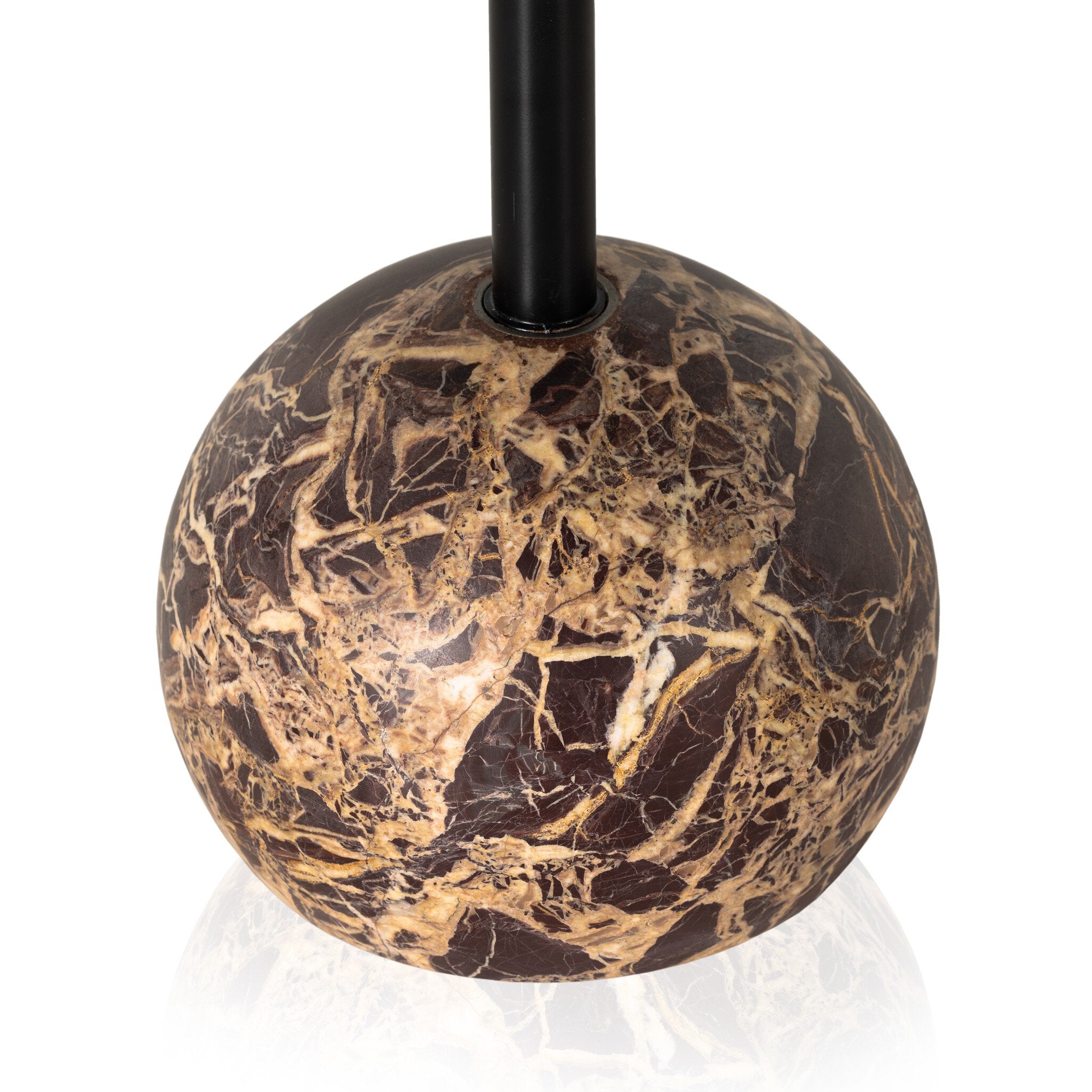 Four Hands Viola Accent Table — Merlot Marble-Dark Kettle Black