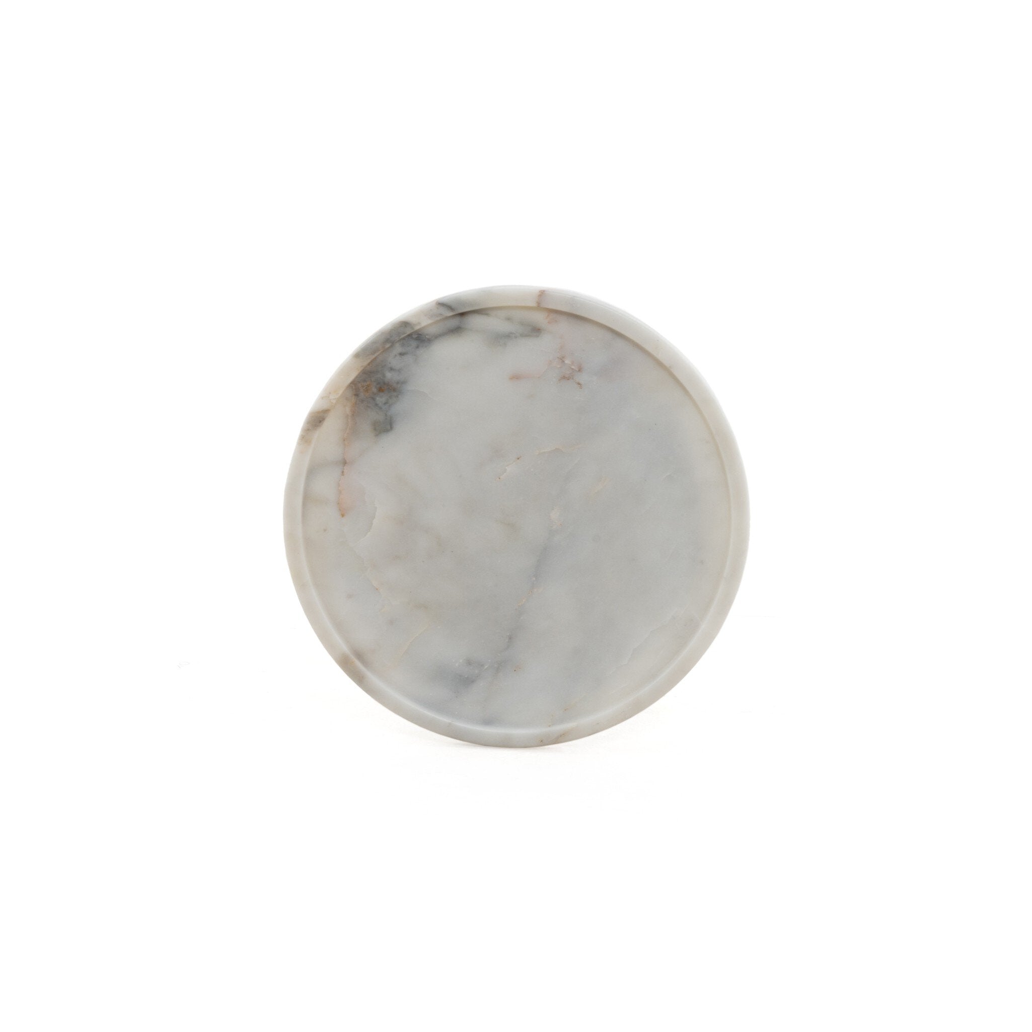 Four Hands Viola Accent Table — Polished White Marble-Dark Kettle Black