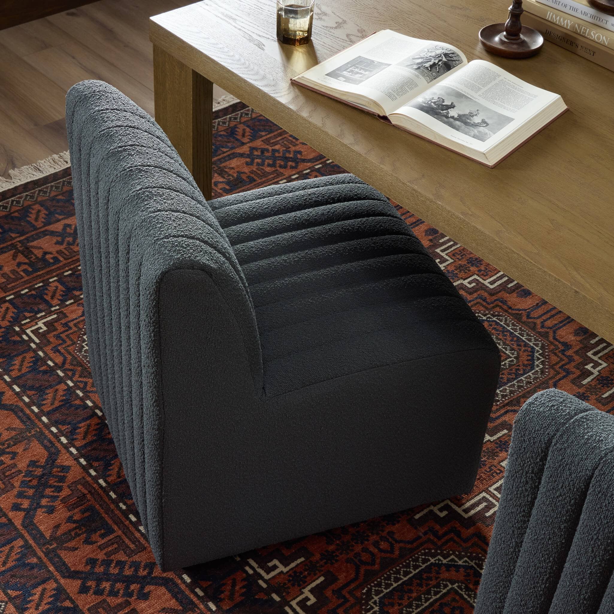 Four Hands Build Your Own: Augustine Dining Banquette — FIQA Boucle Charcoal